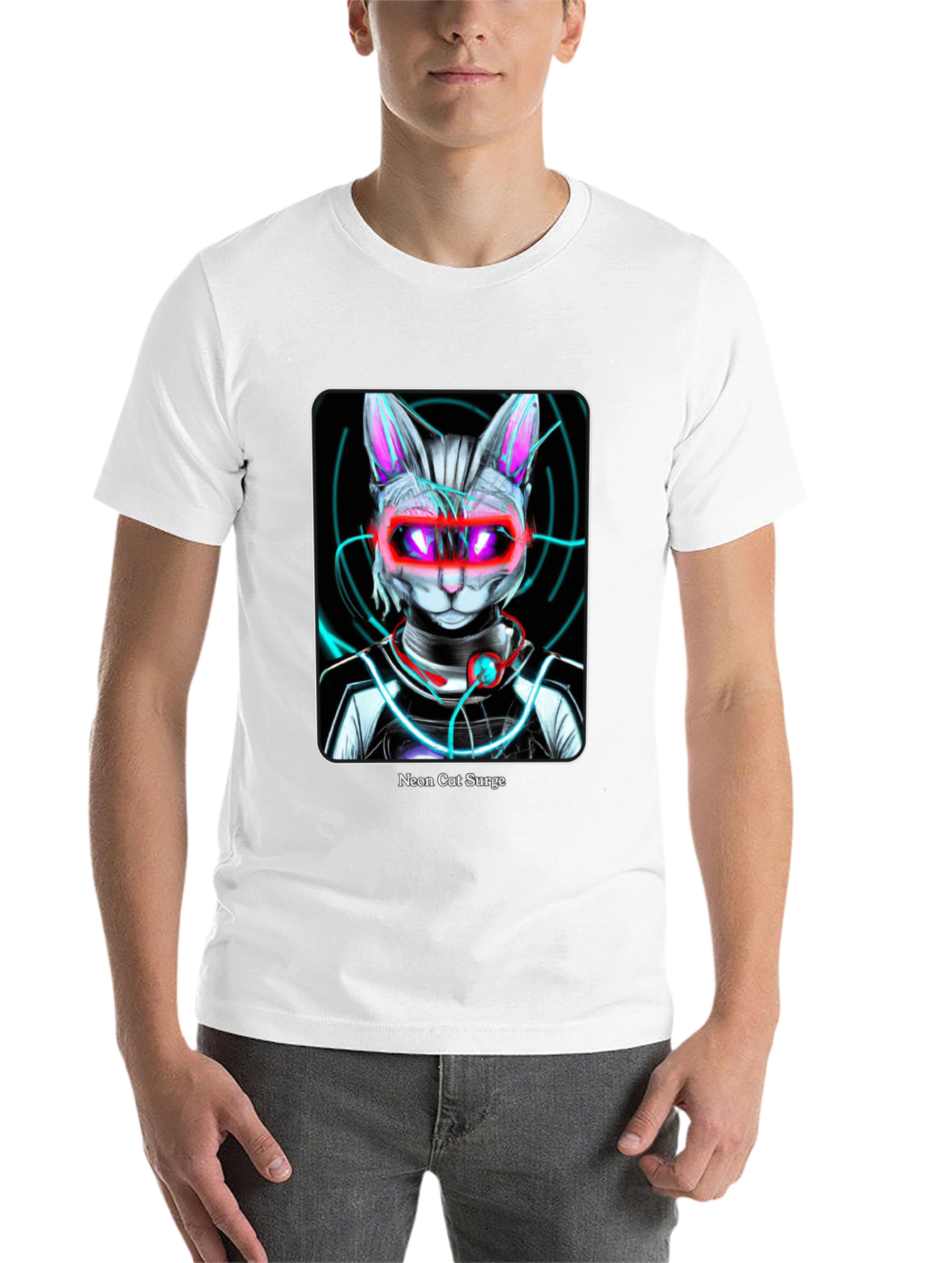Neon Cat Surge Graphic T-Shirt - 14