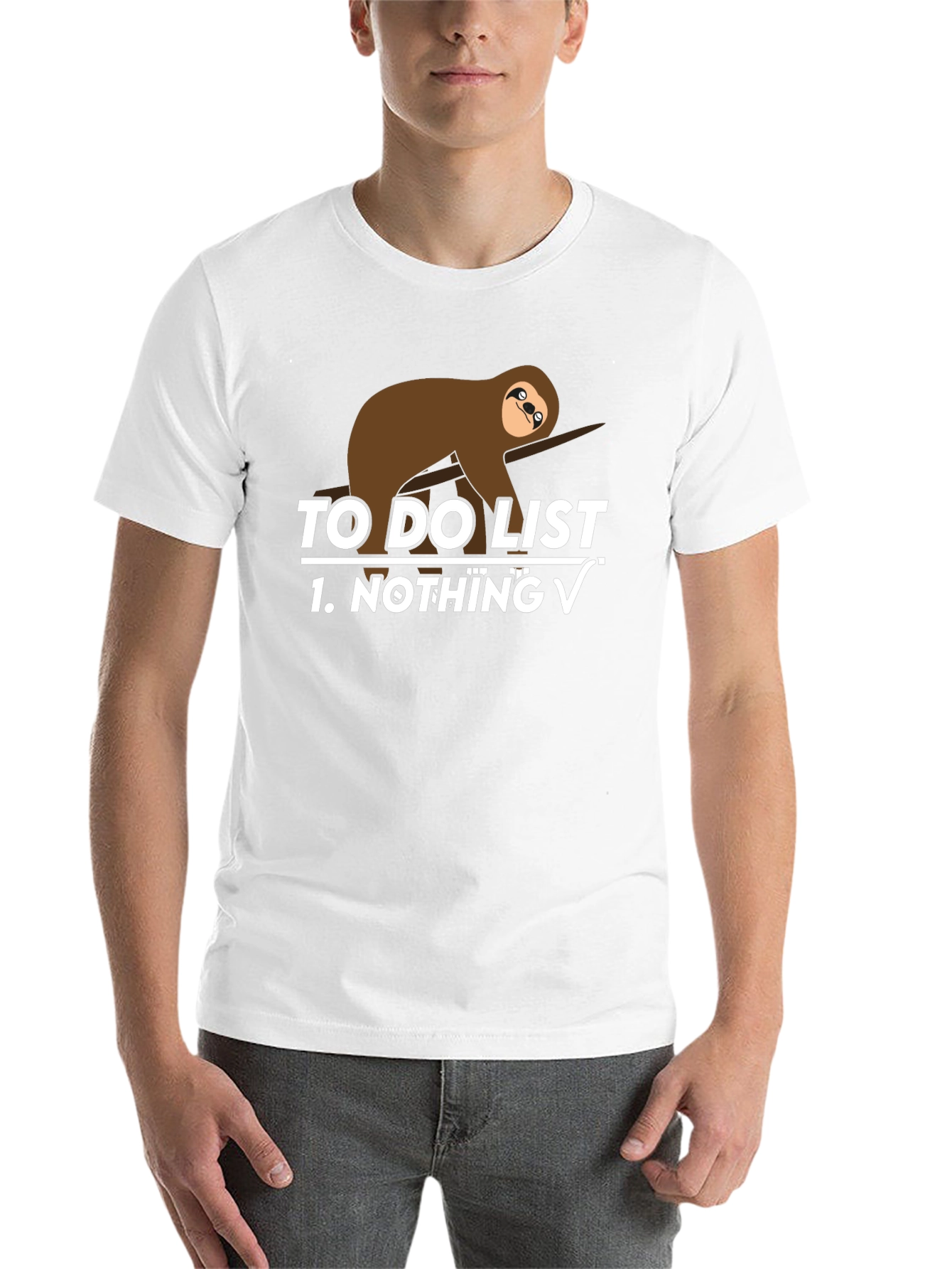 Black Sloth To-Do List Funny Graphic Tee view 14