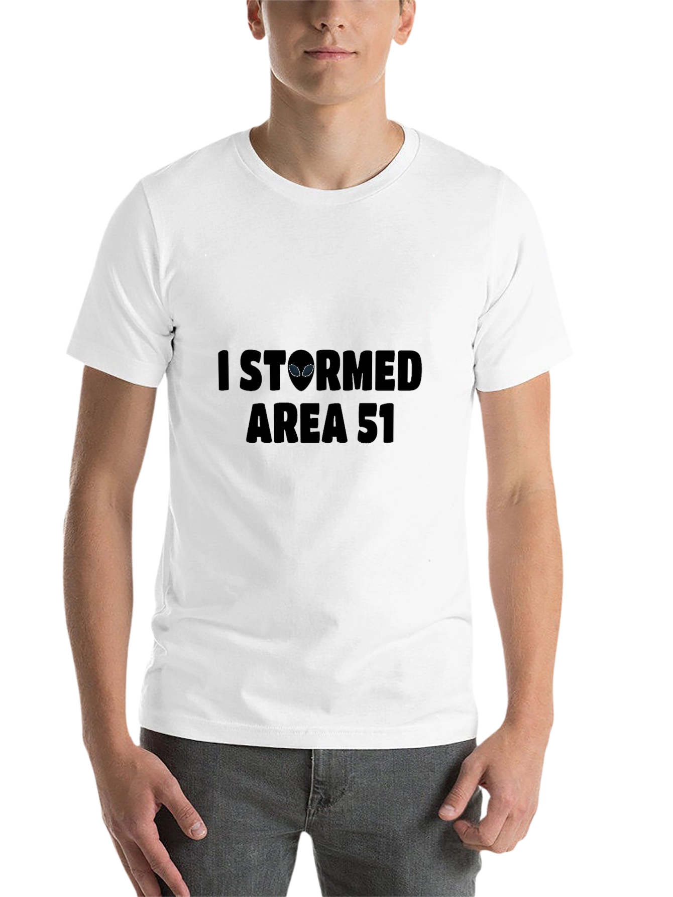 Black I Stormed Area 51 Graphic Tee - Black Cotton Blend view 14