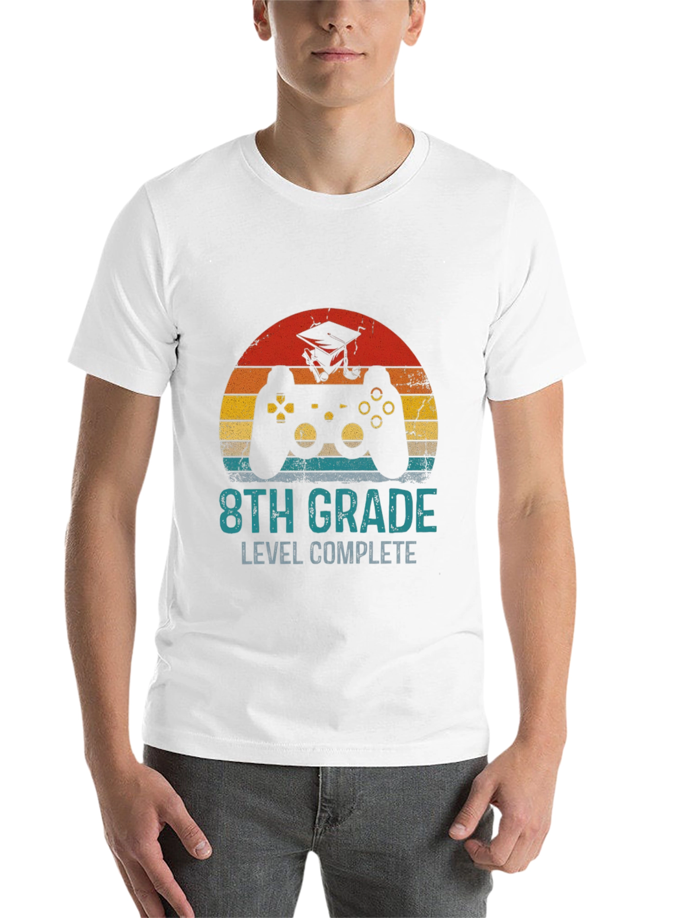 8th Grade Level Complete Gamer Graduation T-Shirt - 14