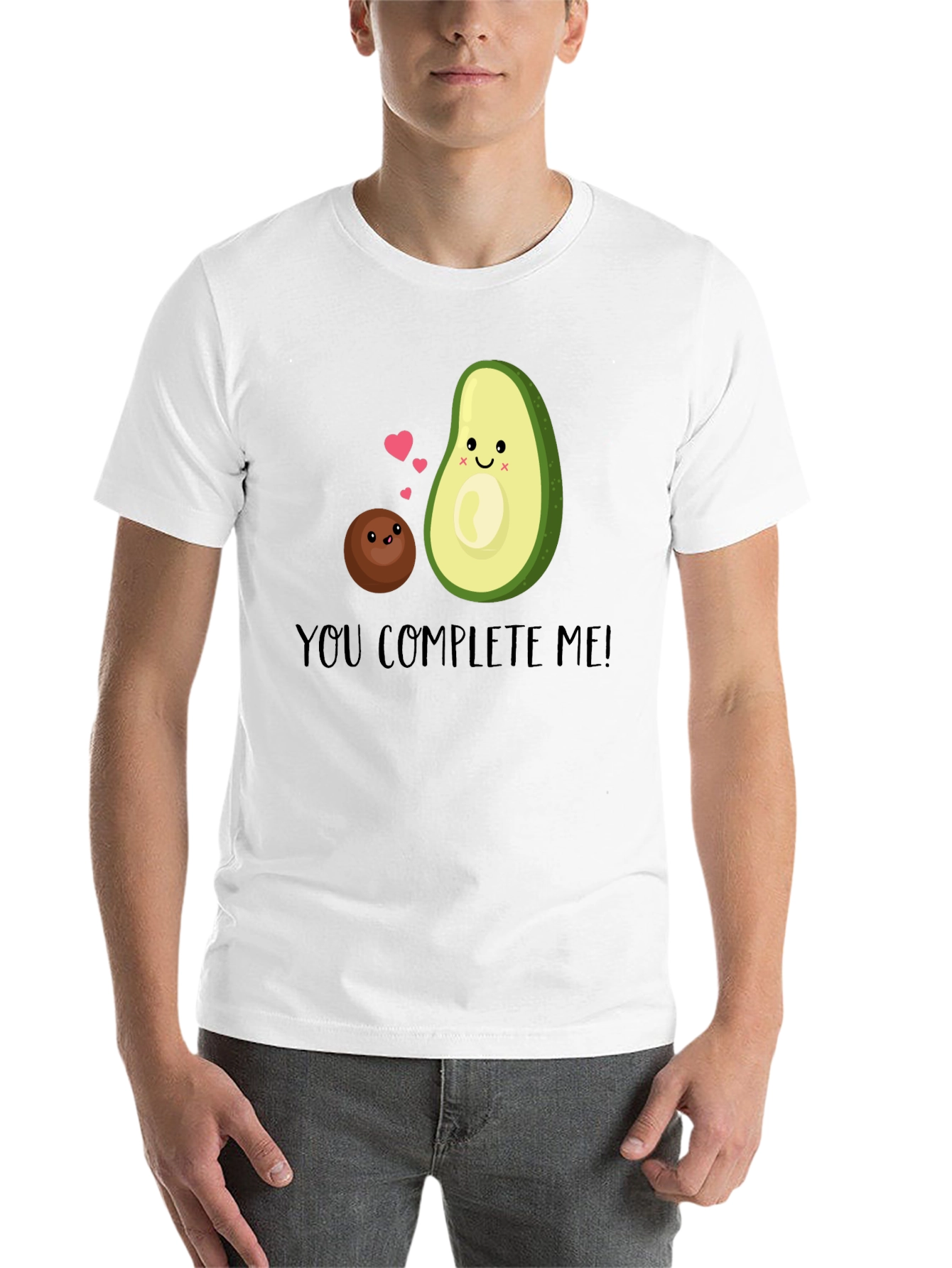 Black You Complete Me Avocado T-Shirt view 14