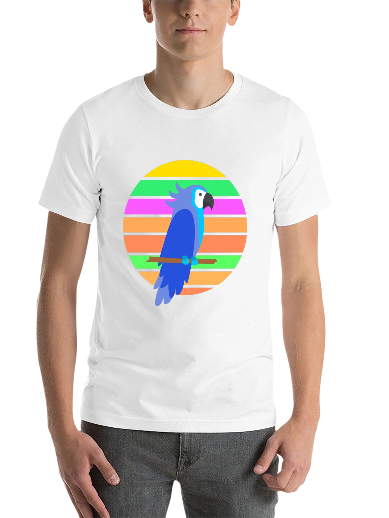 Black Retro Parrot Graphic Tee view 14