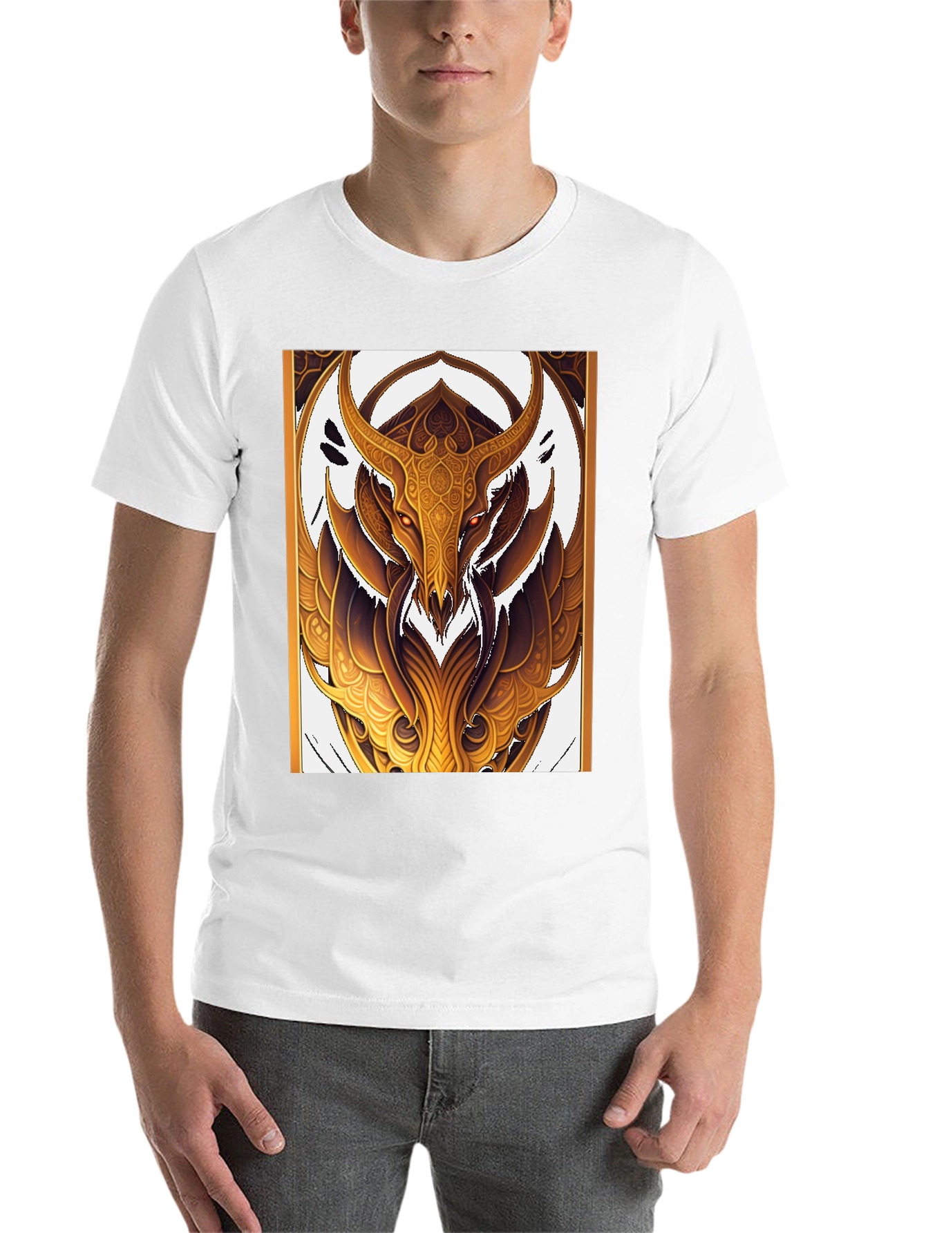 Black Golden Minotaur Graphic Black T-Shirt view 14