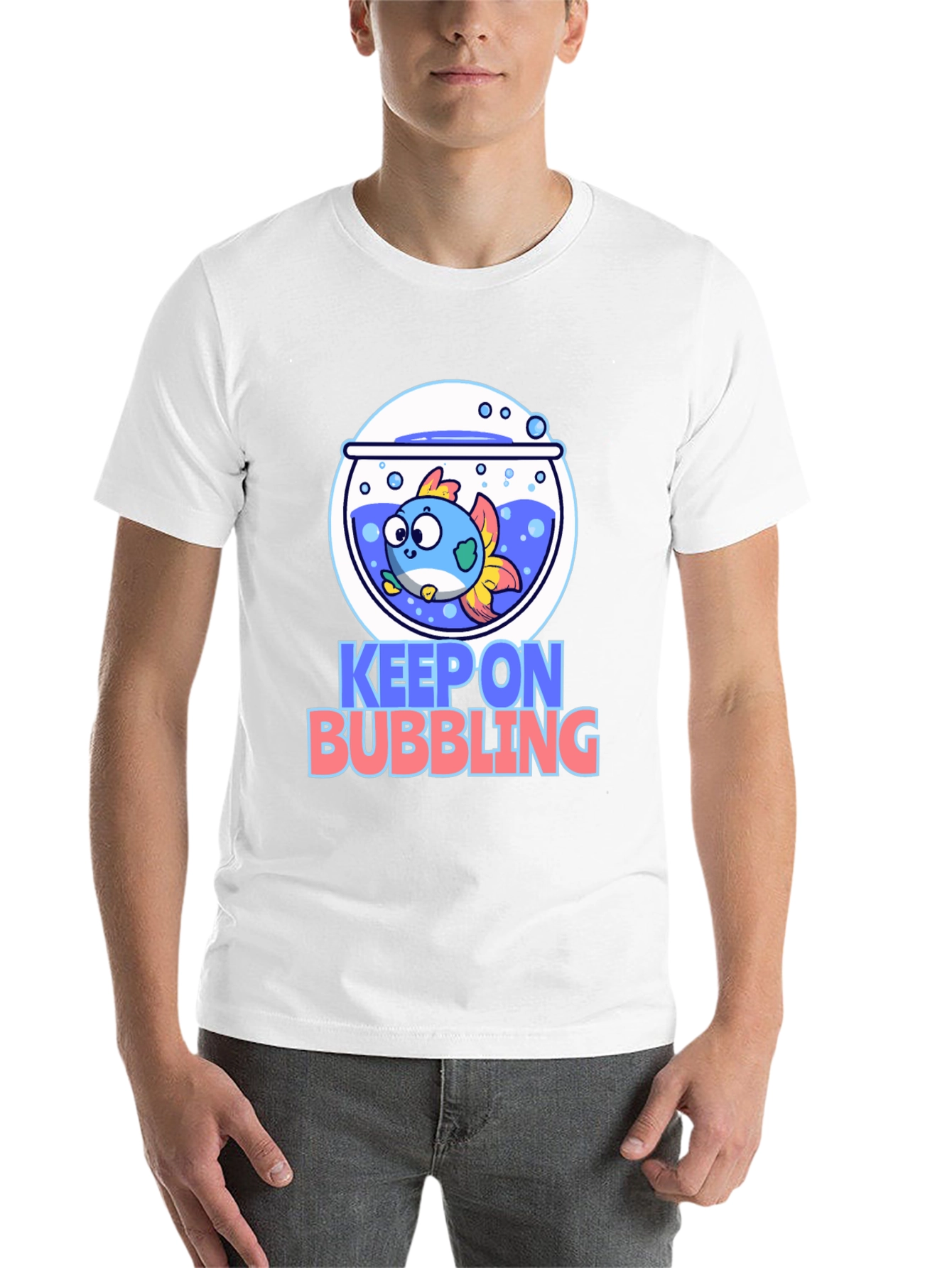 Black Keep On Bubbling Graphic Tee - Black Cotton T-Shirt view 14