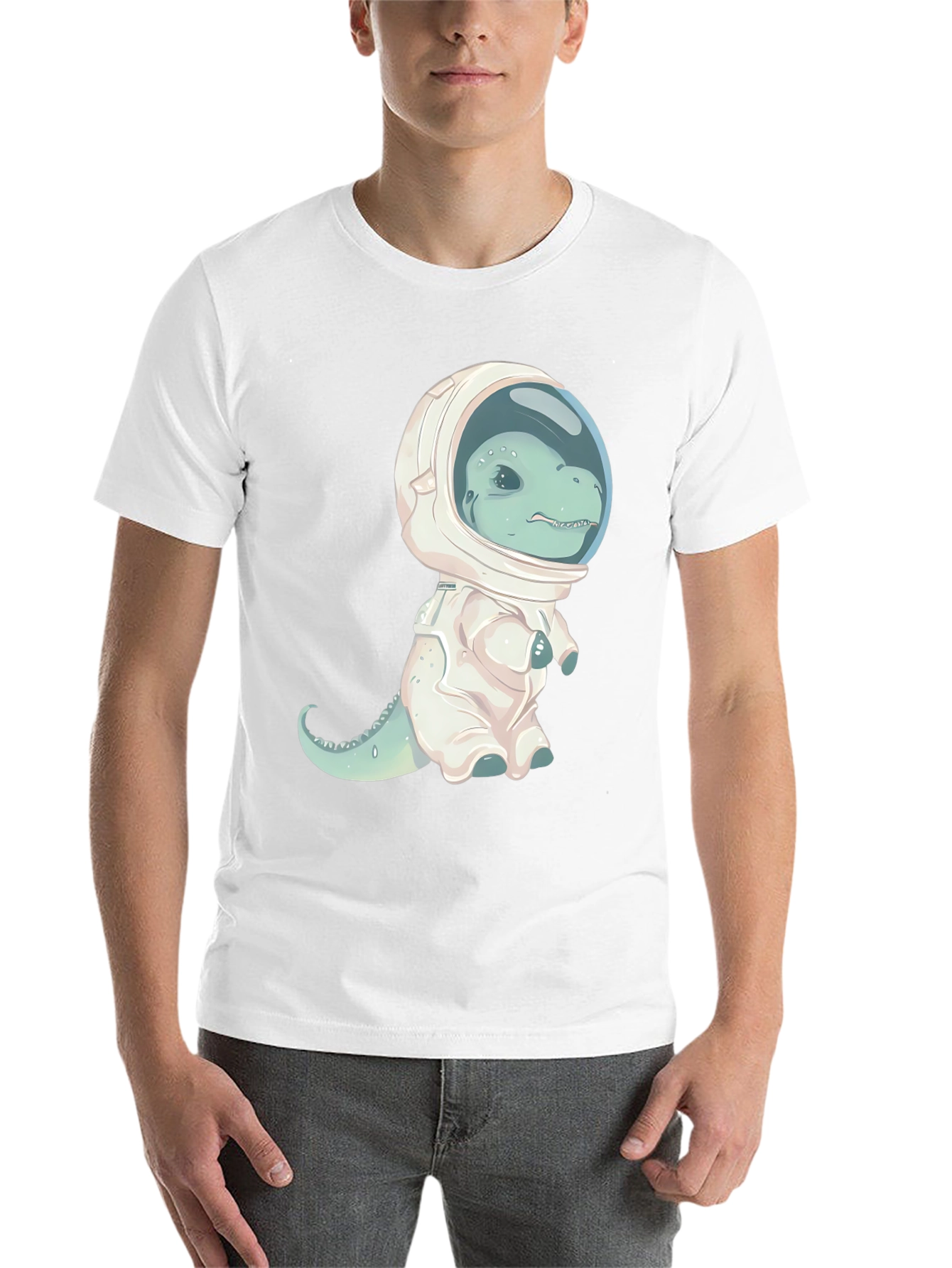 Black Dino Astronaut Graphic T-Shirt view 14