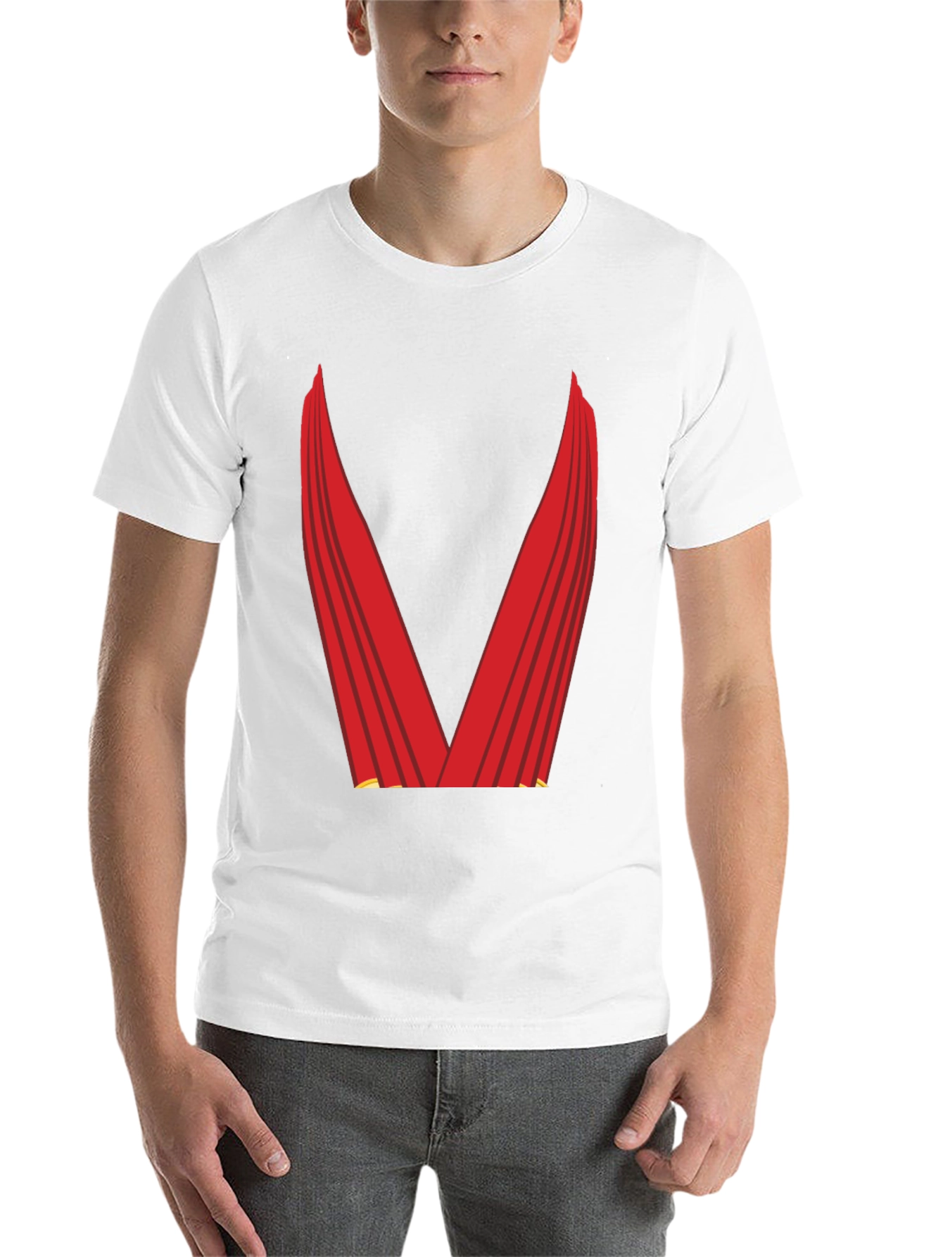 Black Red Cape Graphic Tee - Superhero Style view 14