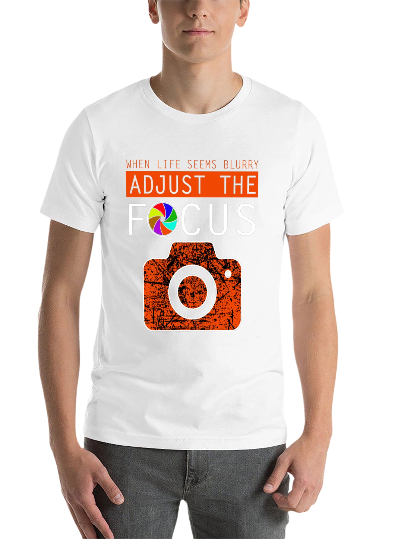 Black Adjust the Focus Graphic Tee - Photography Lover's T-Shirt view 14