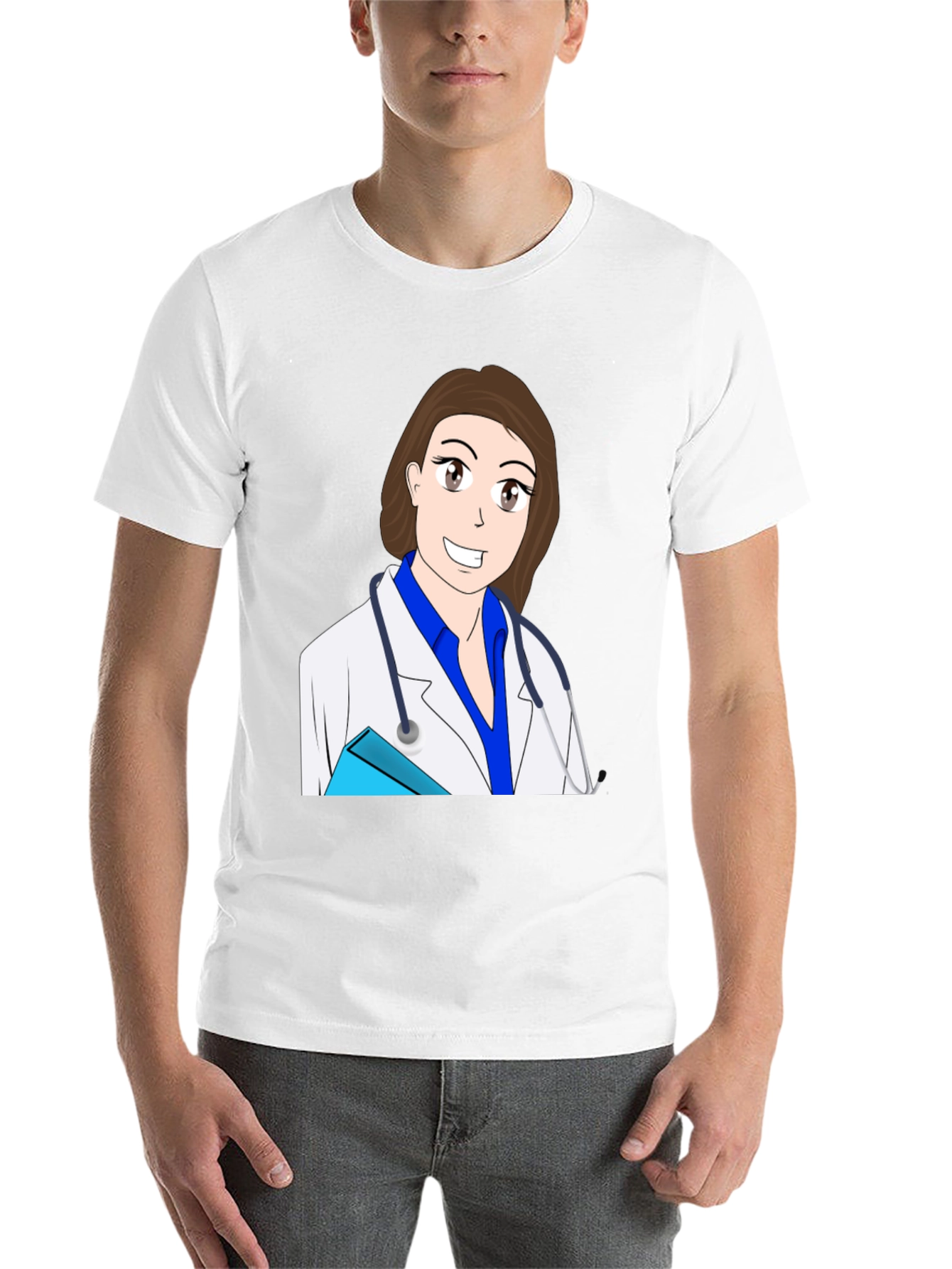 Black Cartoon Doctor T-Shirt view 14