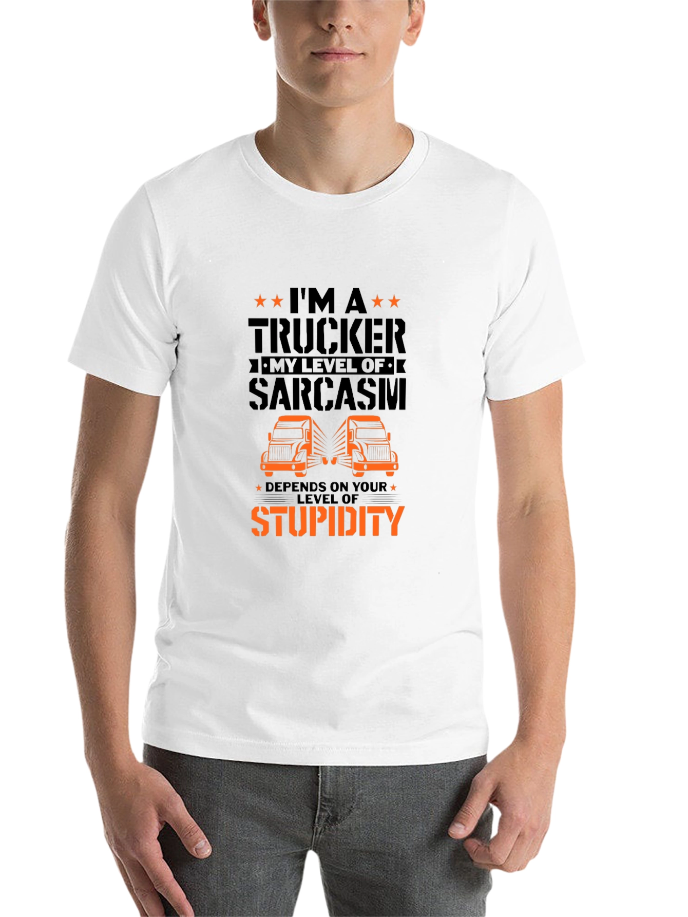 Black Trucker Sarcasm T-Shirt view 14