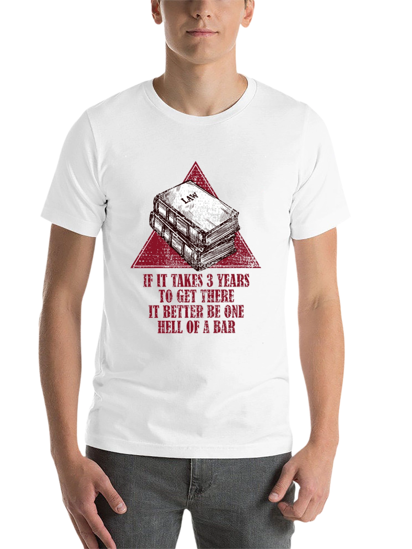Black Law School Humor T-Shirt - If It Takes 3 Years, It Better Be a Bar view 14