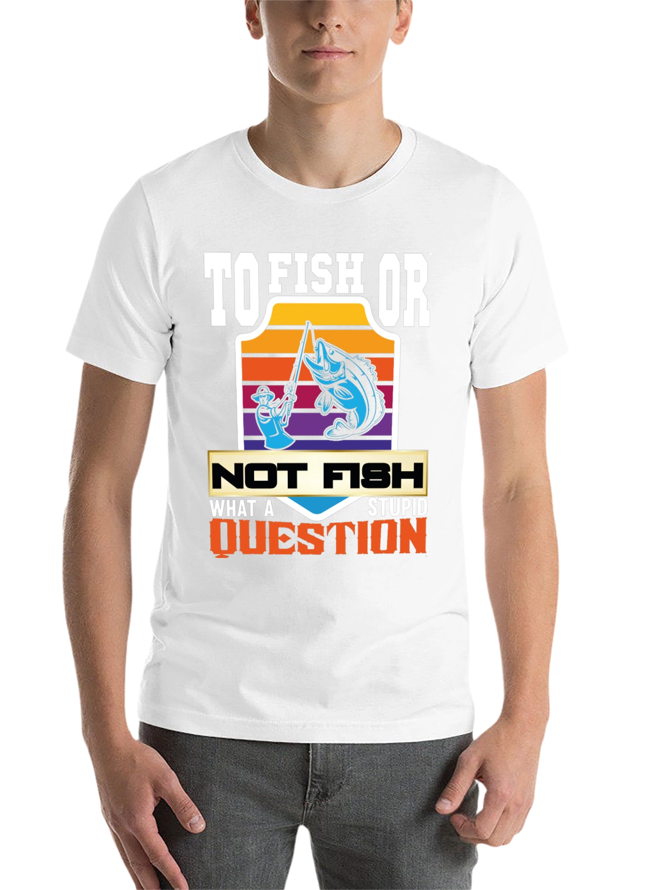 Black Fishing Humor T-Shirt: To Fish Or Not Fish view 14