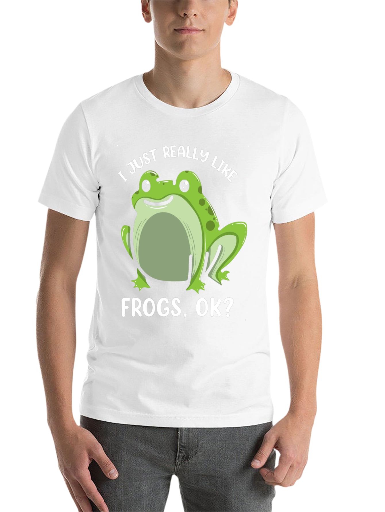 Black Frog Lover T-Shirt - I Just Really Like Frogs, Ok? view 14