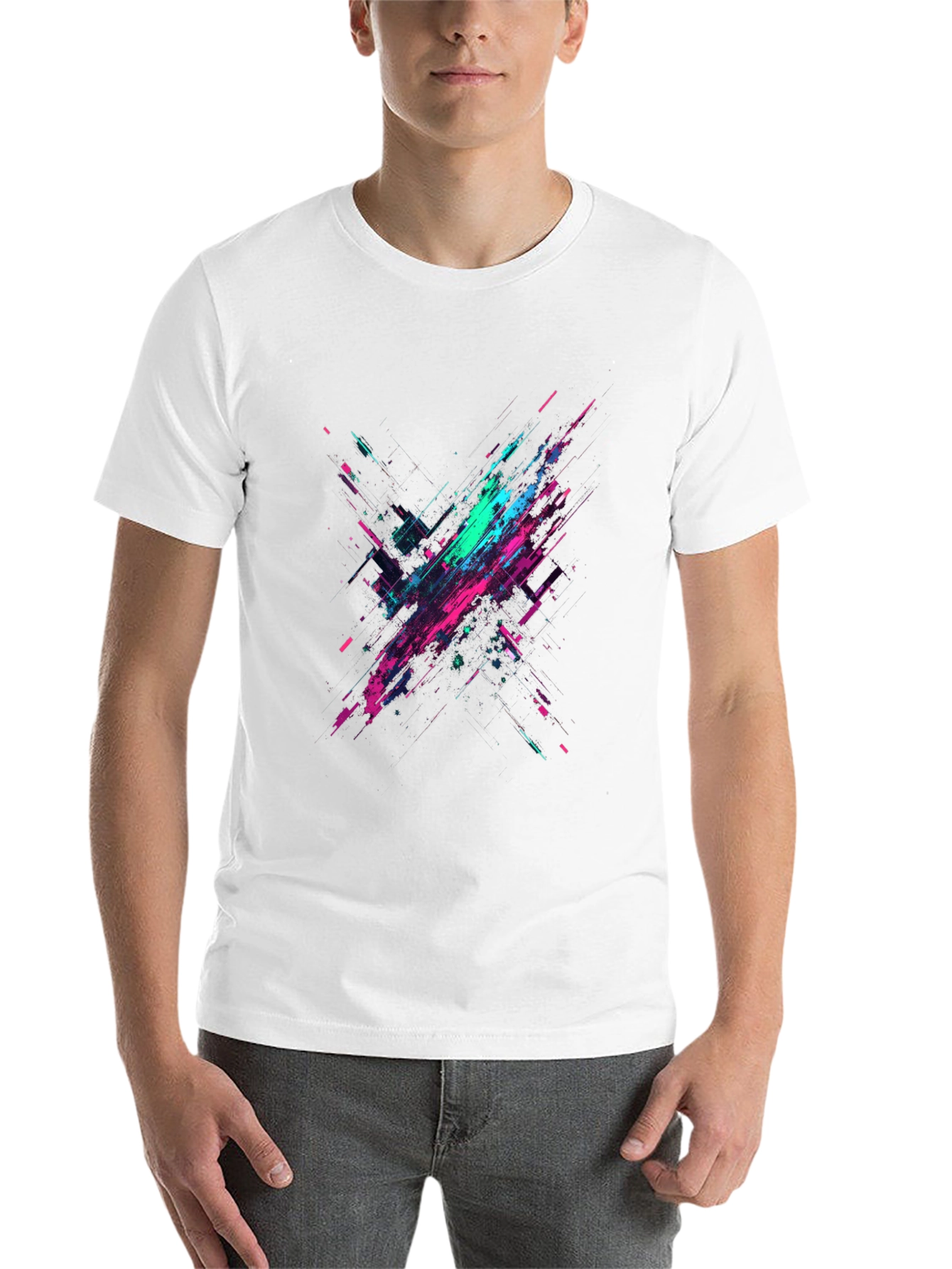Black Abstract Graphic Print Black T-Shirt view 14