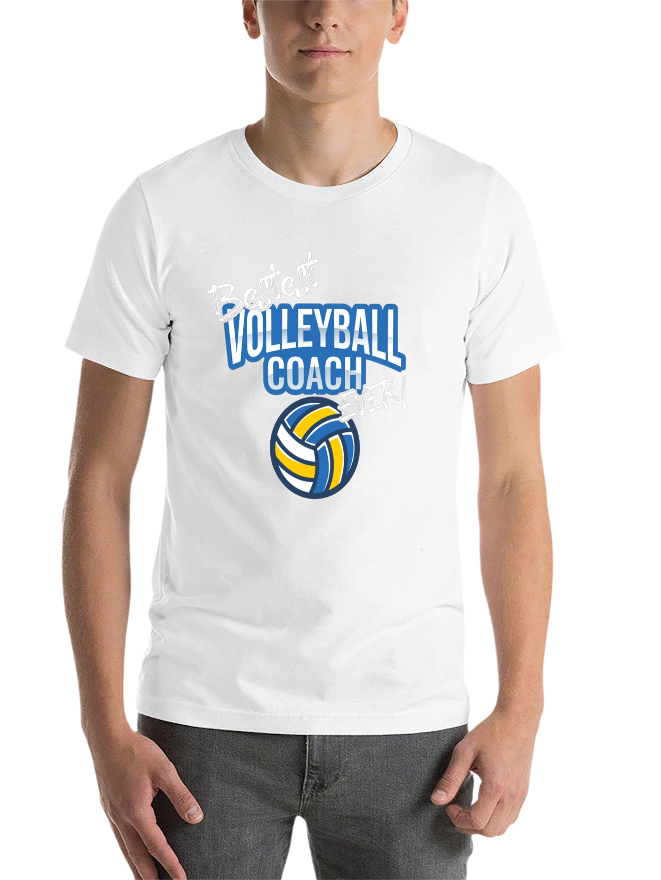 Black Bestest Volleyball Coach Ever! T-Shirt view 14