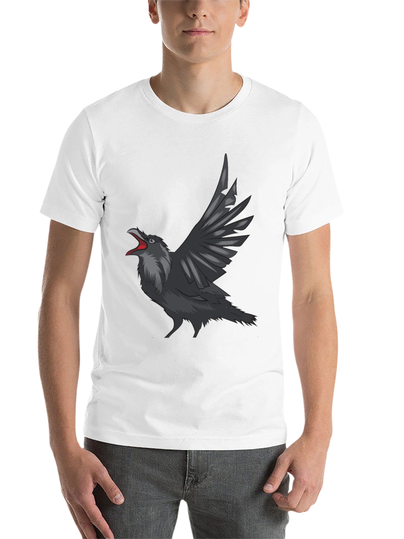 Black Raven Graphic Tee - Men's Black T-Shirt view 14