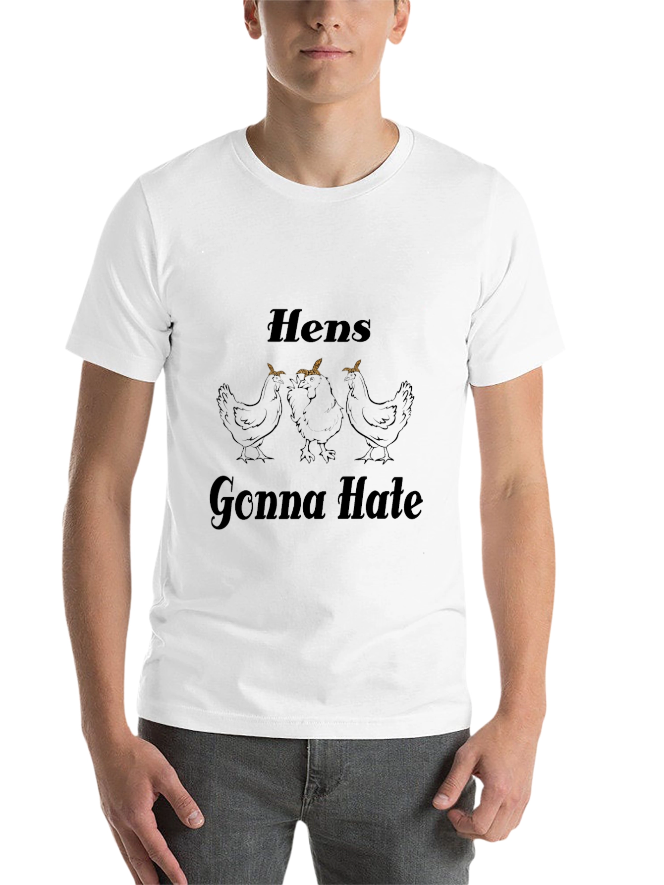 Black Hens Gonna Hate Graphic Tee - Black Cotton Blend view 14