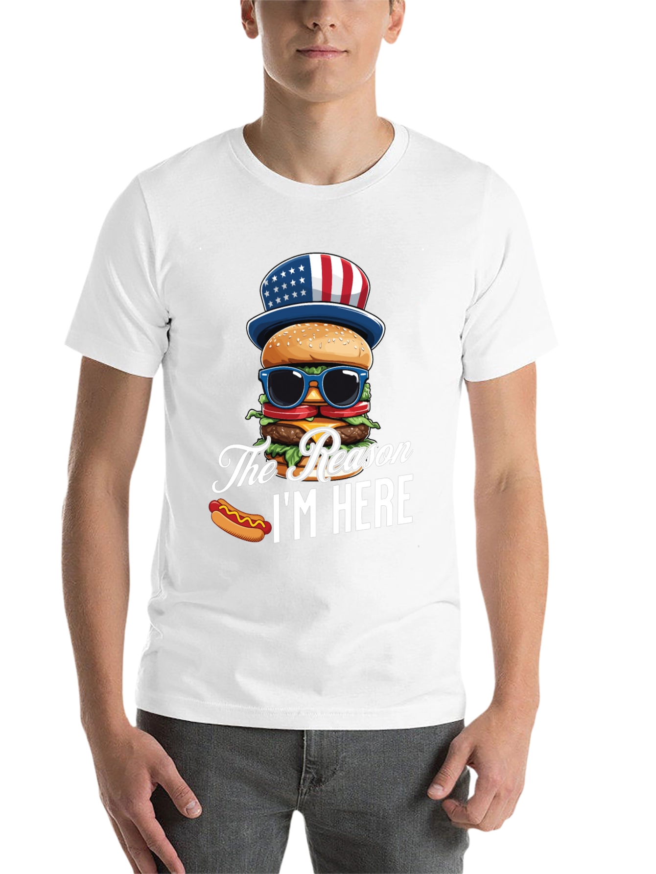 Black Patriotic Burger T-Shirt - The Reason I'm Here view 14