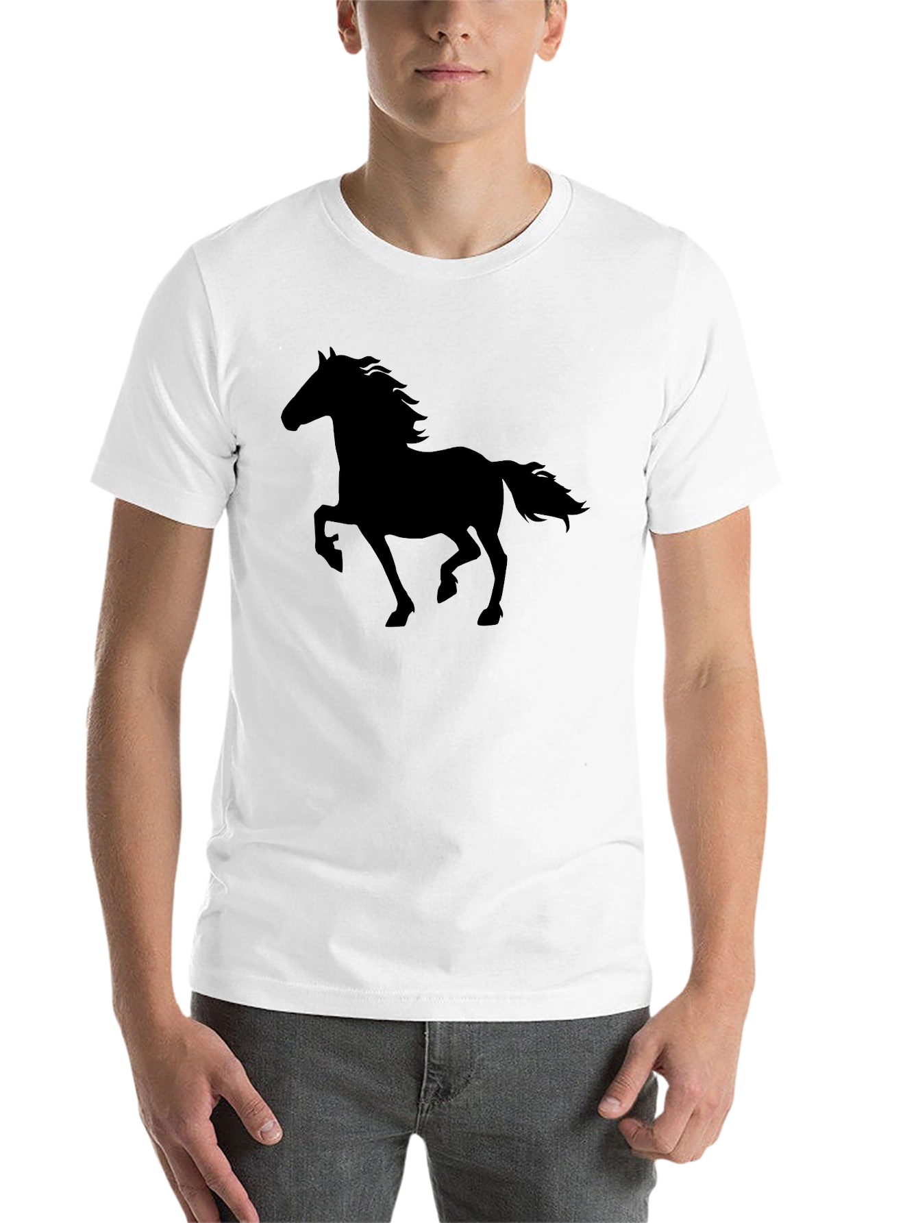 Black Horse Silhouette Graphic T-Shirt view 14