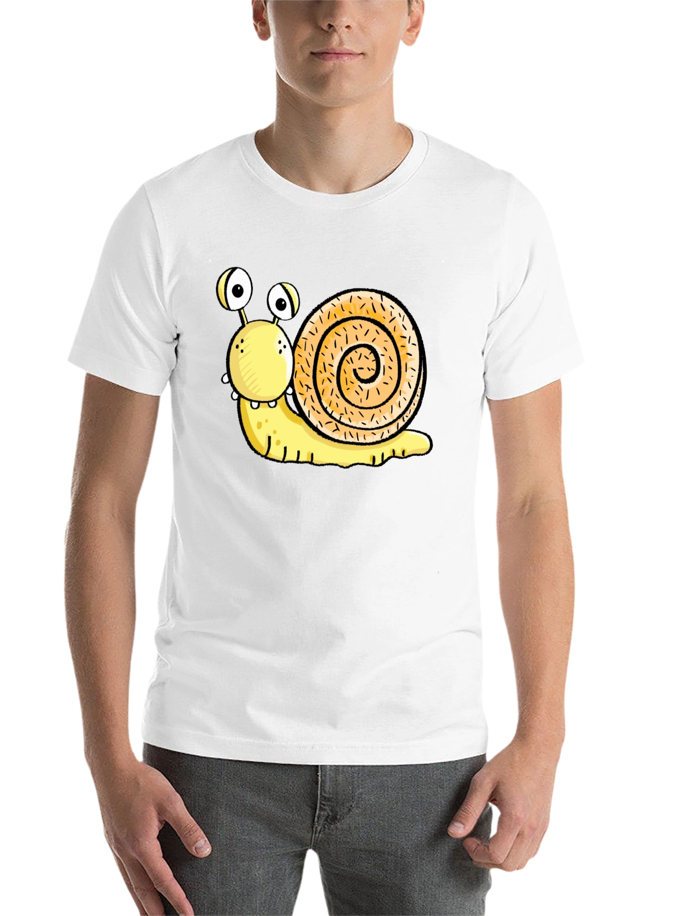 Black Funny Snail Graphic Black T-Shirt view 14