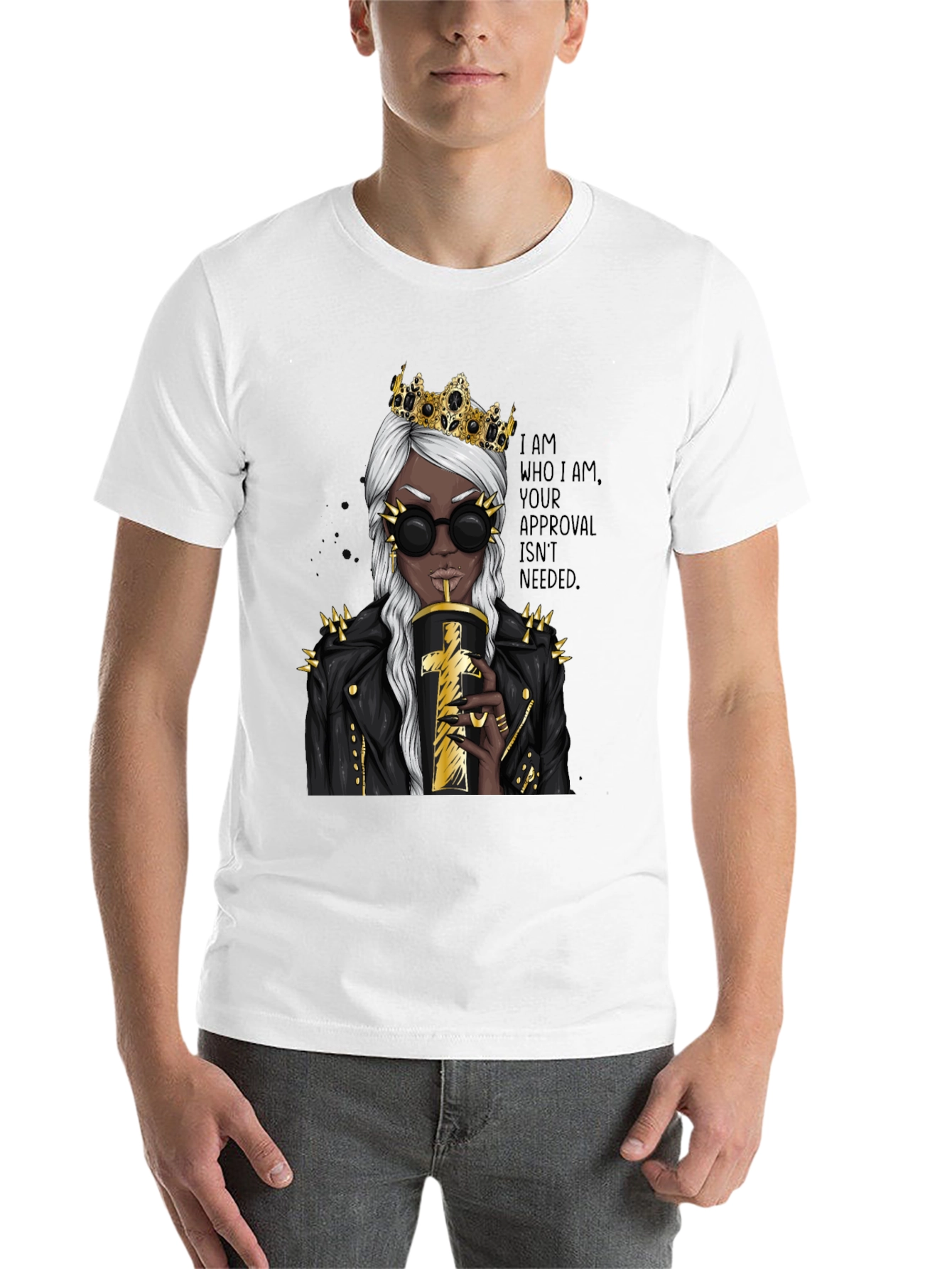 Black Queen Attitude Graphic T-Shirt - Black view 14