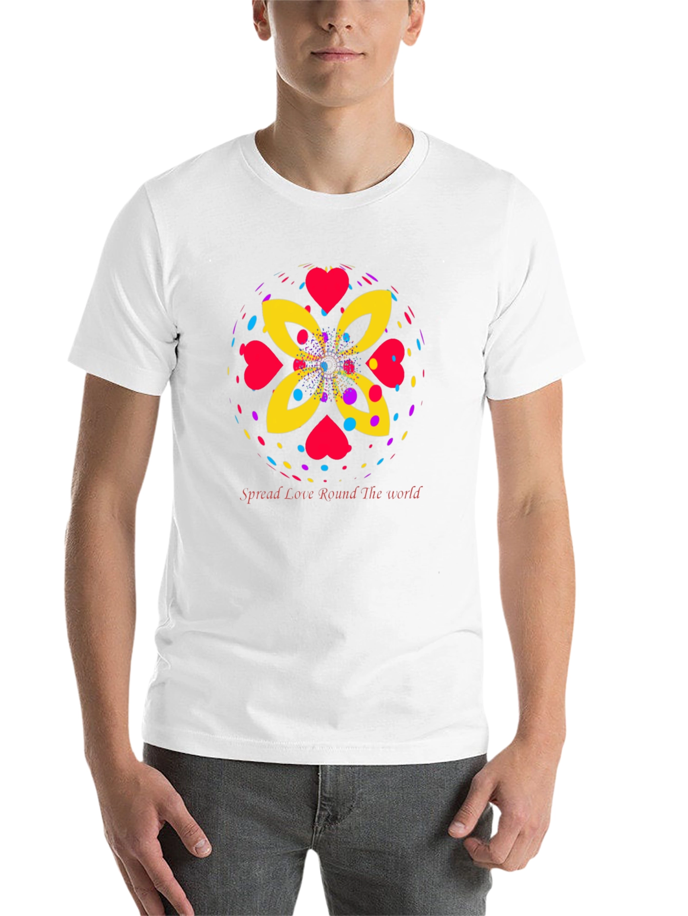 Black Spread Love Tee - Colorful Heart Design view 14