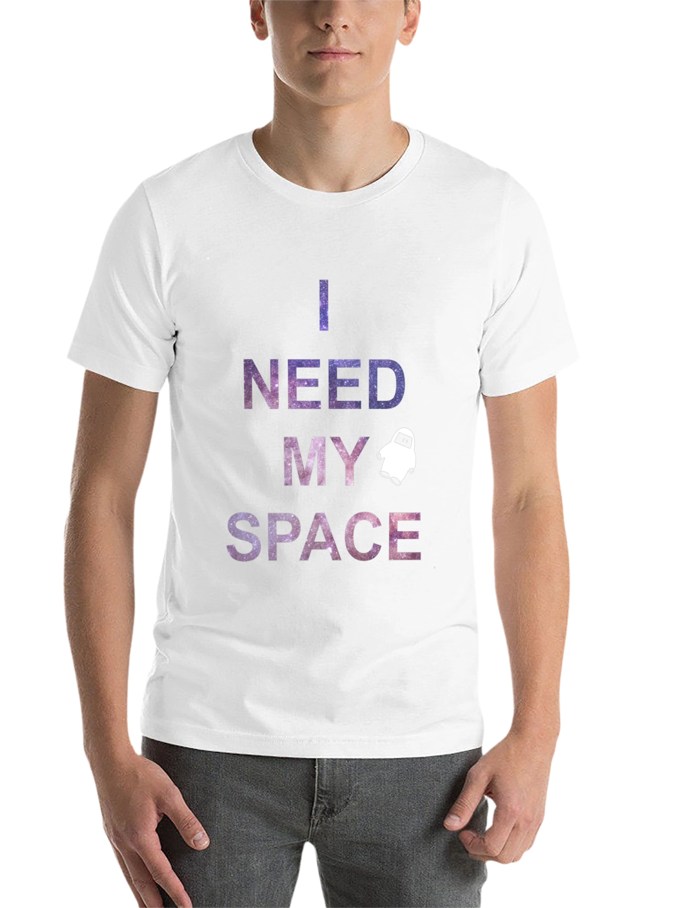 Black I Need My Space Galaxy T-Shirt view 14