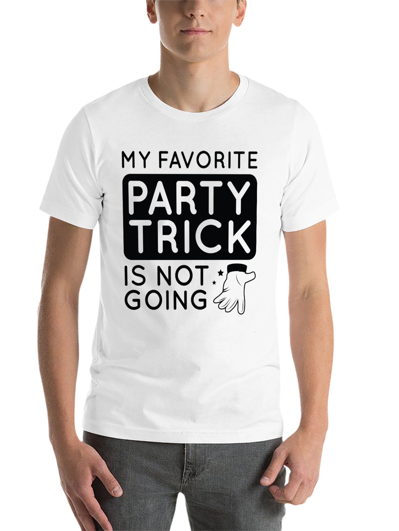 Black My Favorite Party Trick T-Shirt - Introvert Humor view 14