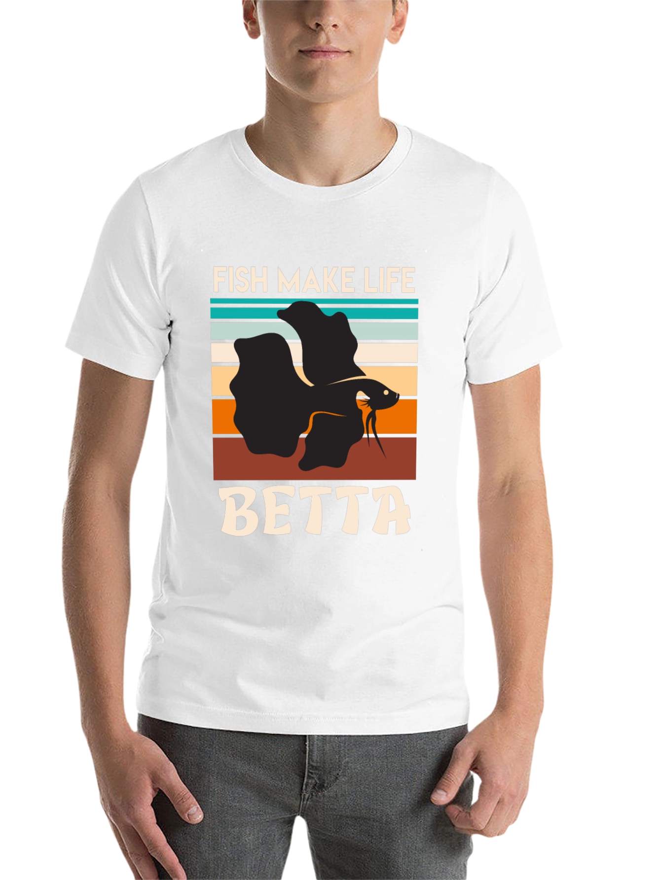 Black Fish Make Life Betta T-Shirt view 14