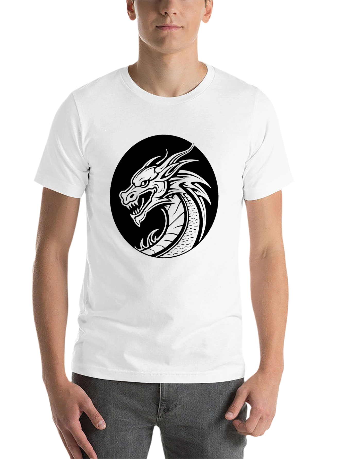 Black Dragon Circle Tee - Mens Graphic T-Shirt view 14