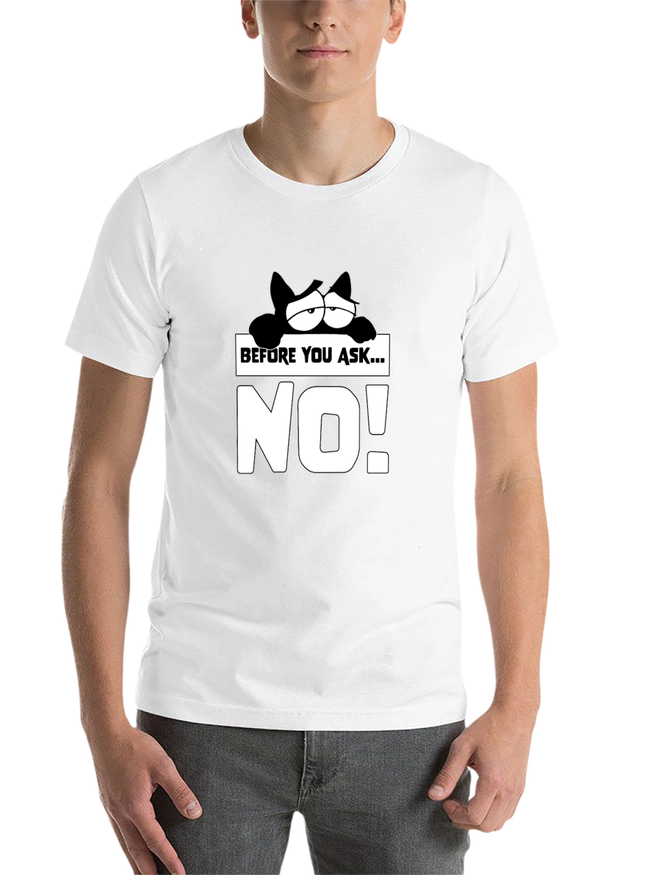 Black Before You Ask... NO! Graphic Tee view 14