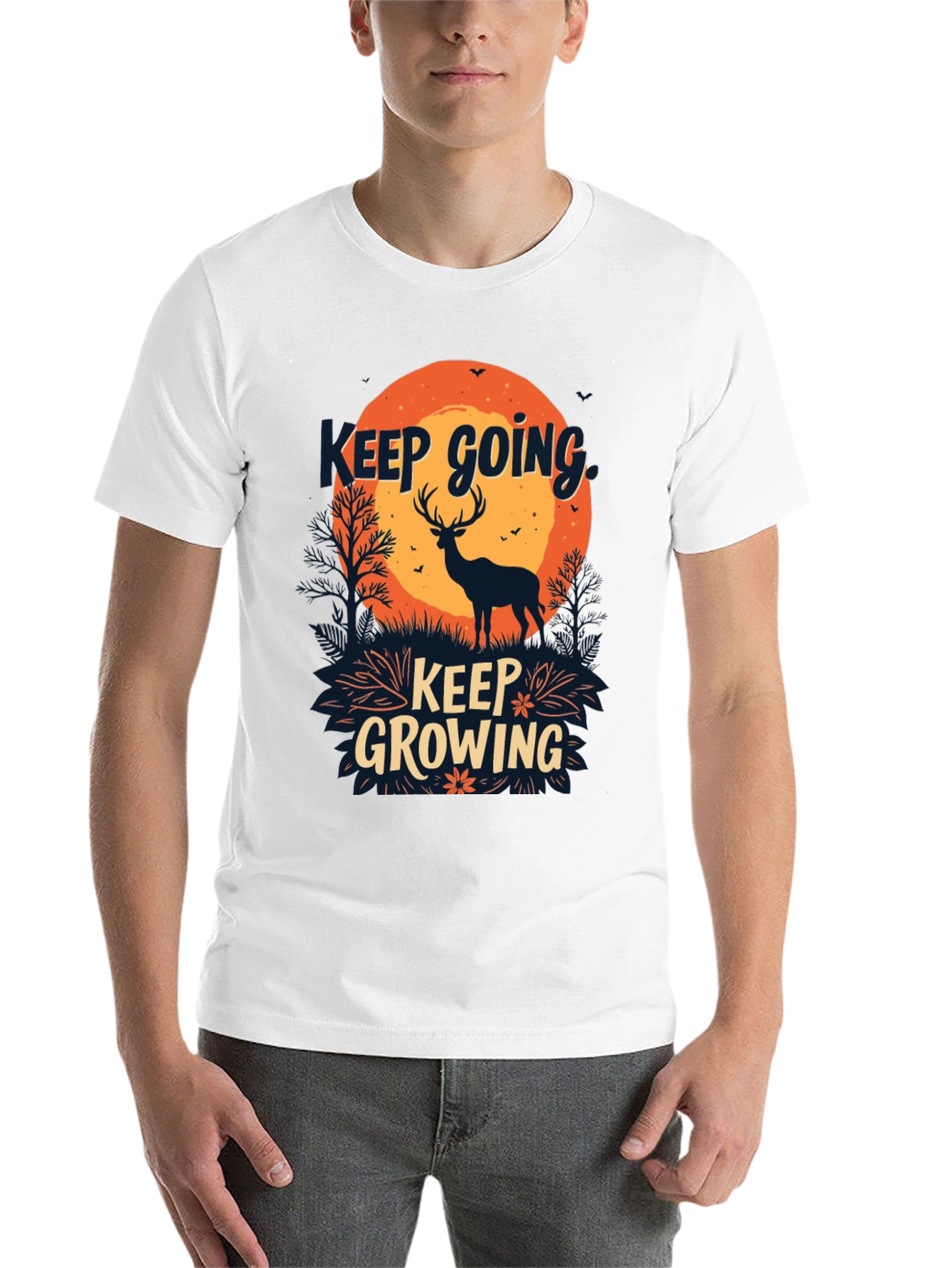 Black Keep Going, Keep Growing Black Graphic T-Shirt view 14