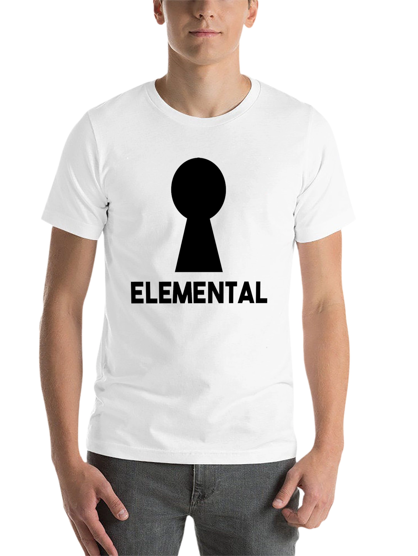 Black Elemental Keyhole Graphic Tee - Black Cotton T-Shirt view 14