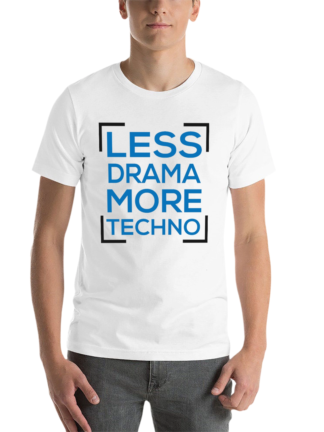 Black Less Drama More Techno Black T-Shirt view 14