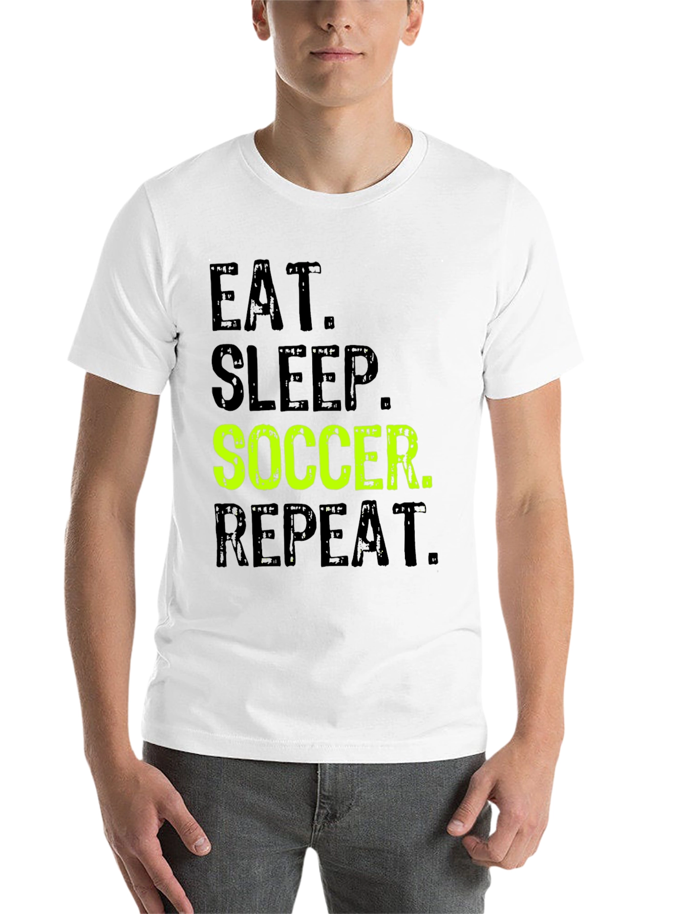 Black Eat Sleep Soccer Repeat Graphic T-Shirt view 14