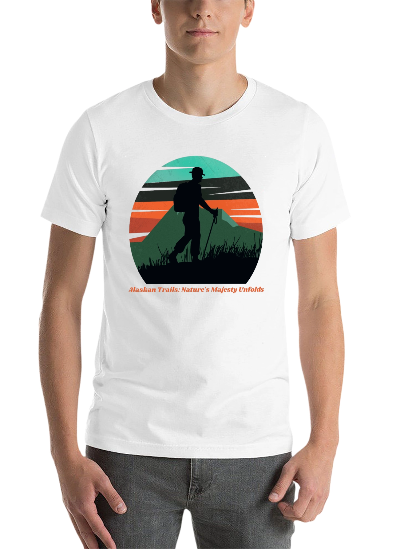 Black Alaskan Trails Graphic Tee - Nature Hiker T-Shirt view 14