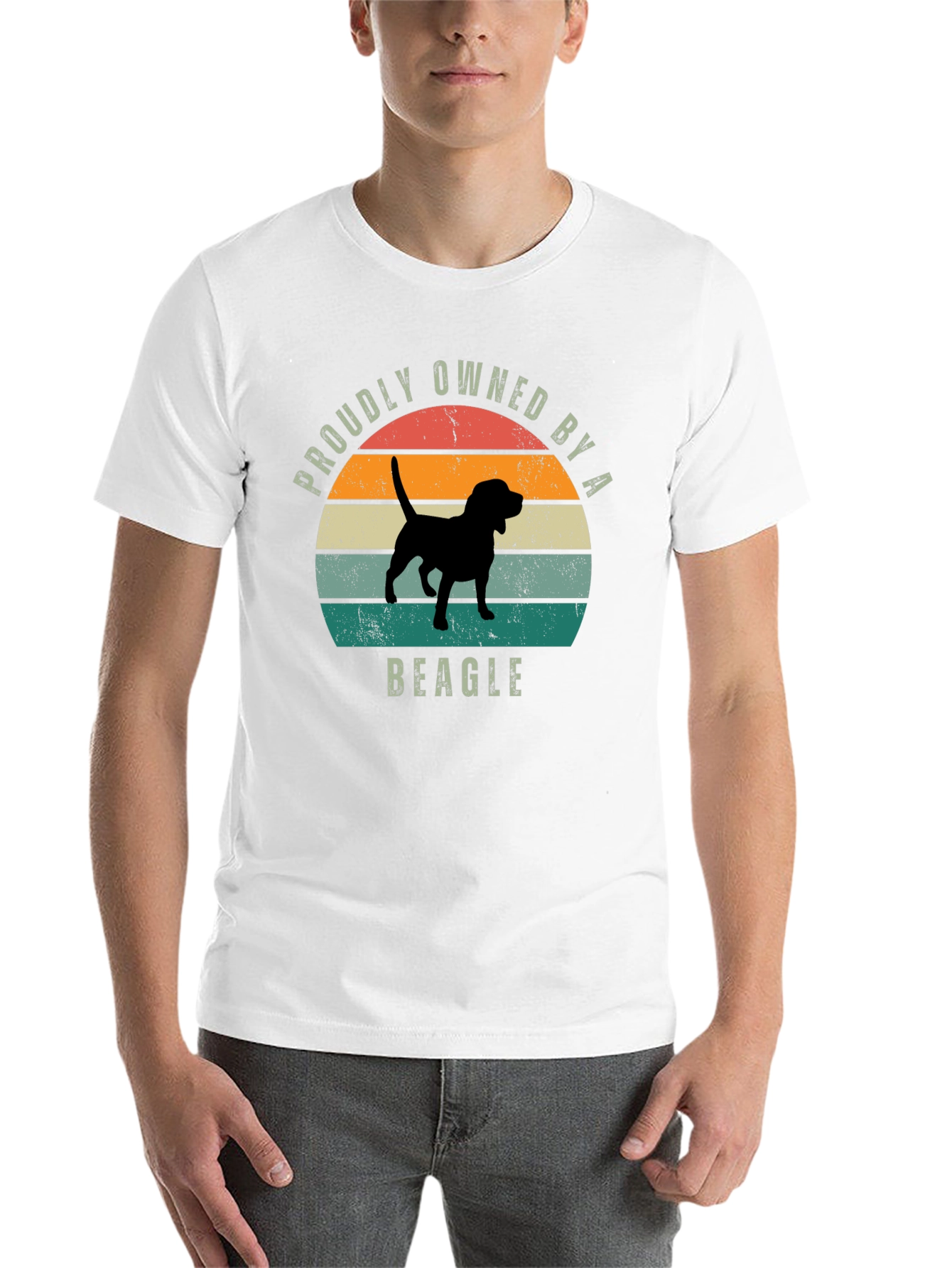 Black Proudly Owned by a Beagle T-Shirt view 14