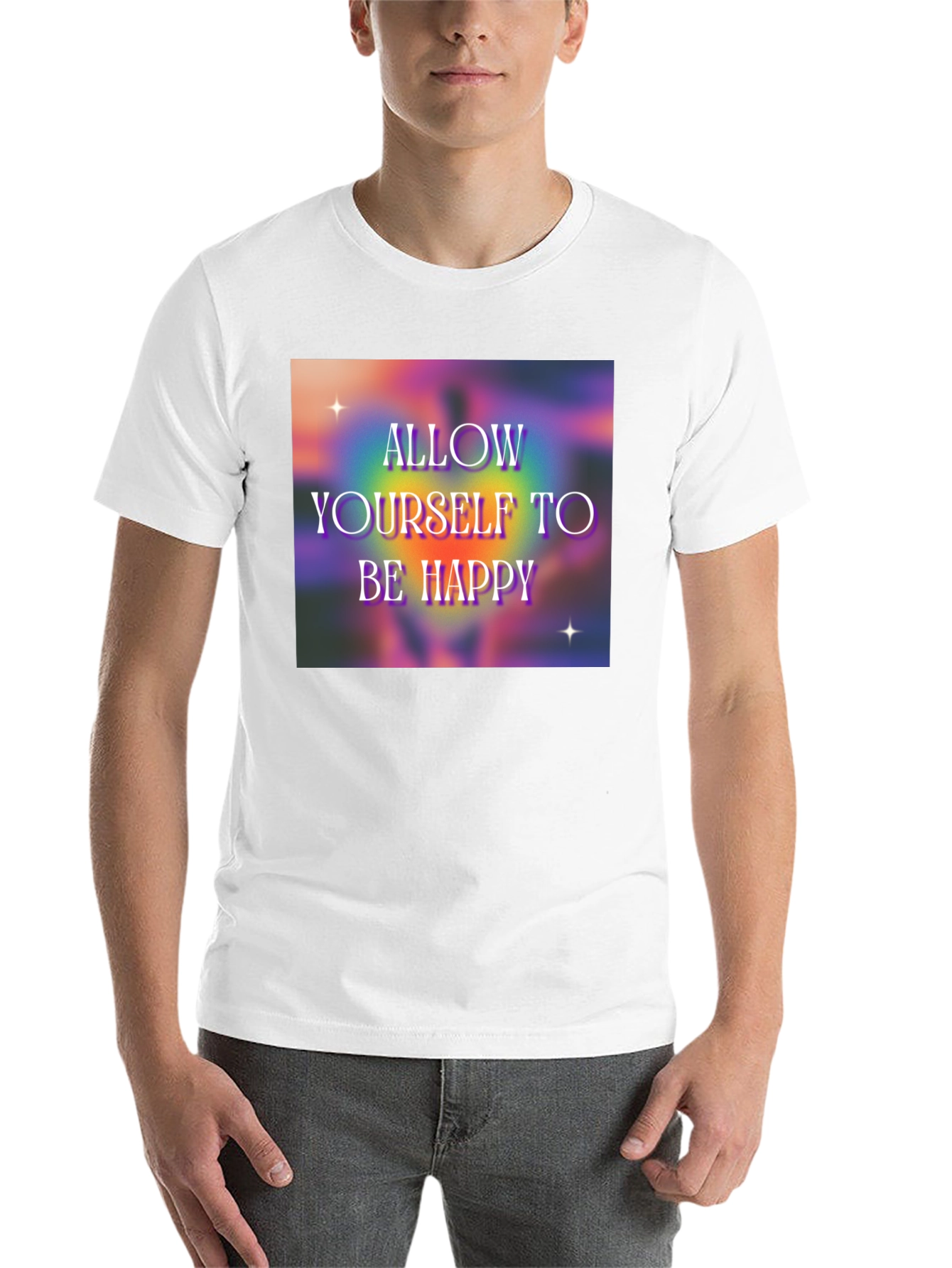 Black Allow Yourself to Be Happy Graphic T-Shirt view 14