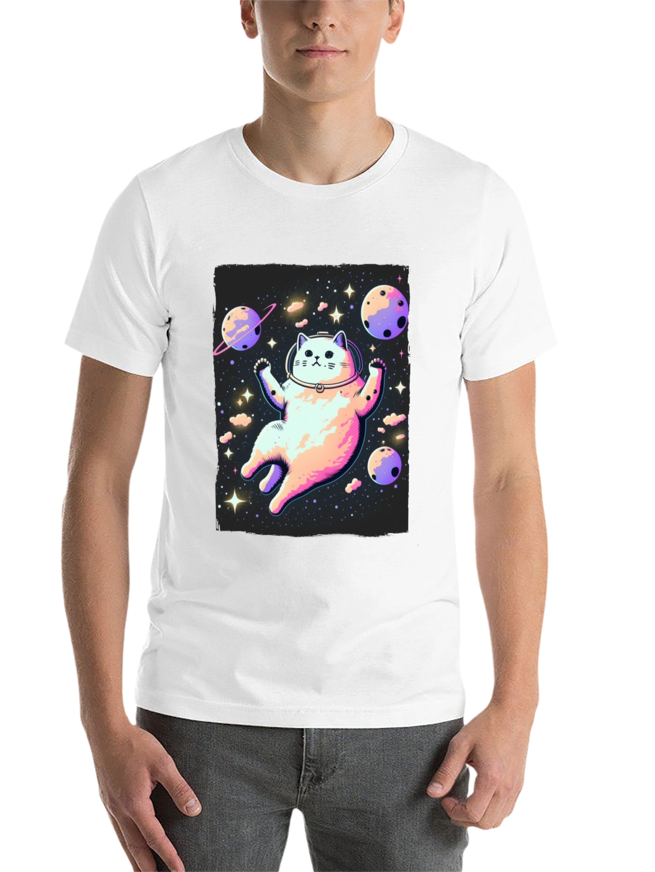 Black Astronaut Cat T-Shirt - Space Adventure Tee view 14