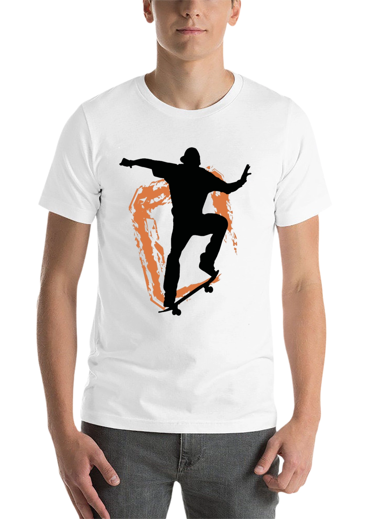 Black Skateboarder Graphic Tee - Stylish Black Cotton Shirt view 14