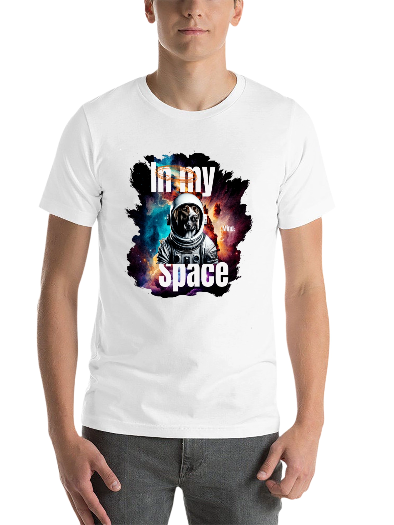 Black In My Space Dog Astronaut Graphic Tee view 14