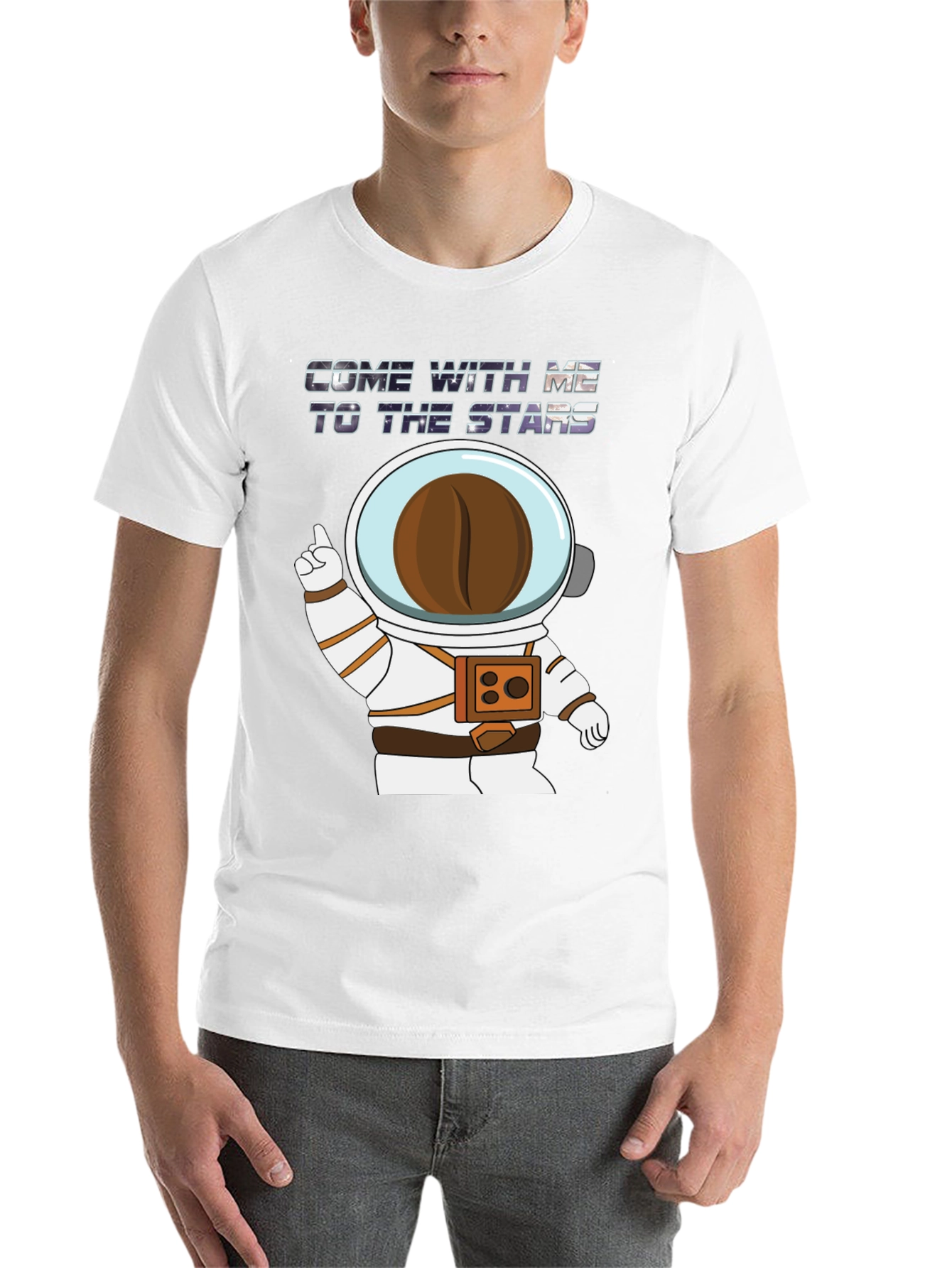 Black Astronaut Coffee Bean Black T-Shirt view 14