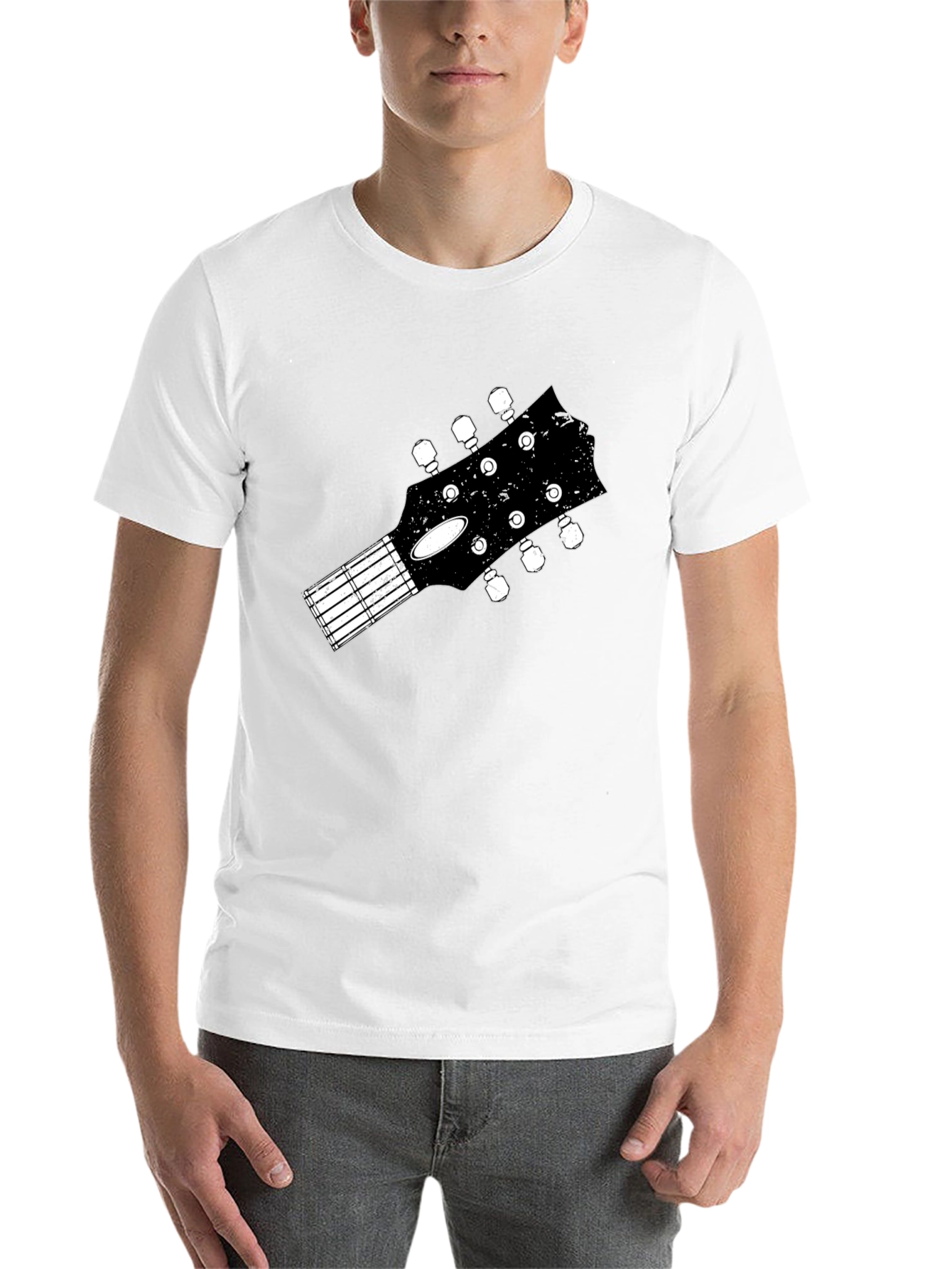 Black Guitar Headstock Graphic Tee - Black view 14