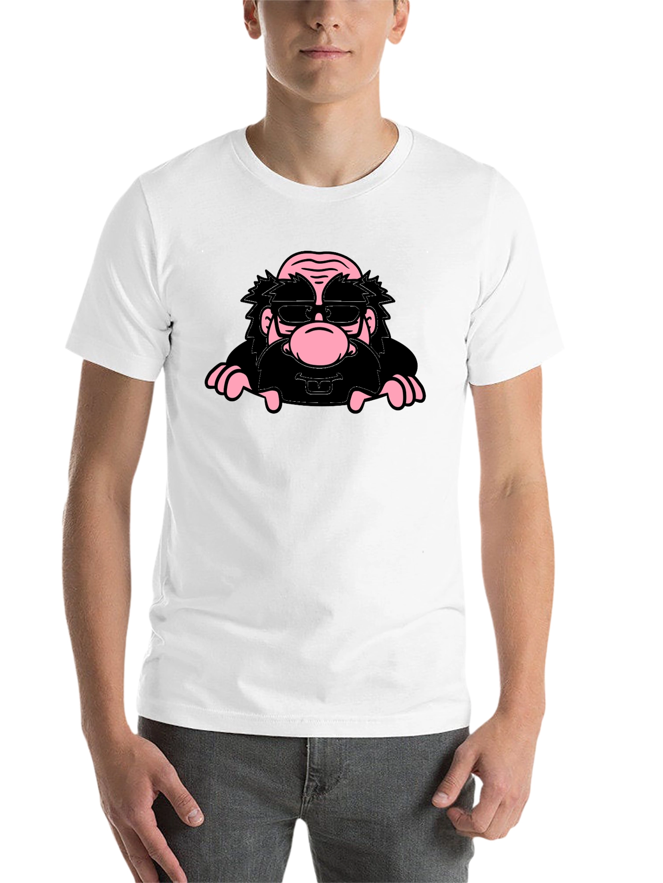 Black Cartoon Character Graphic Print Black T-Shirt view 14