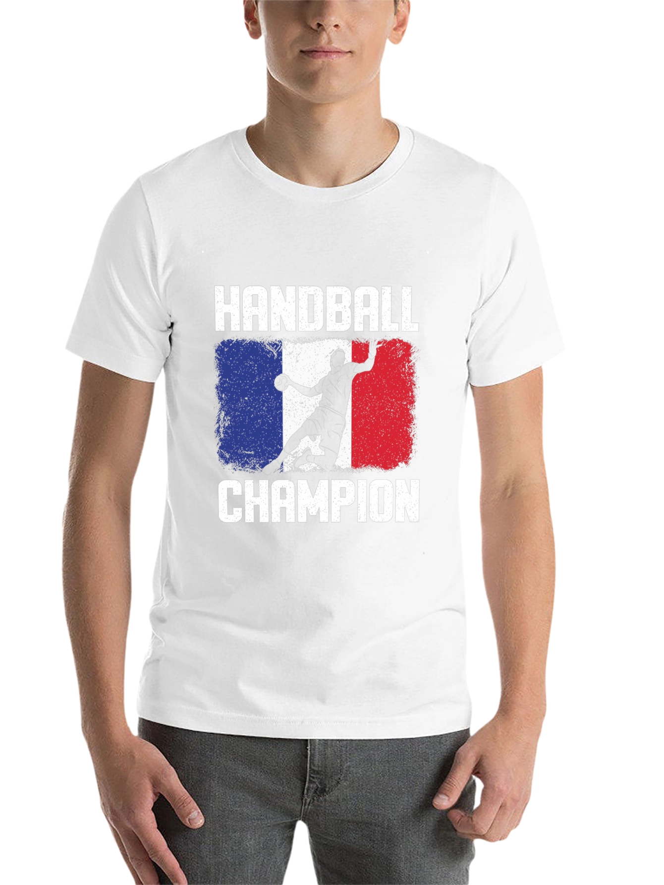 Black Handball Champion France Flag T-Shirt view 14