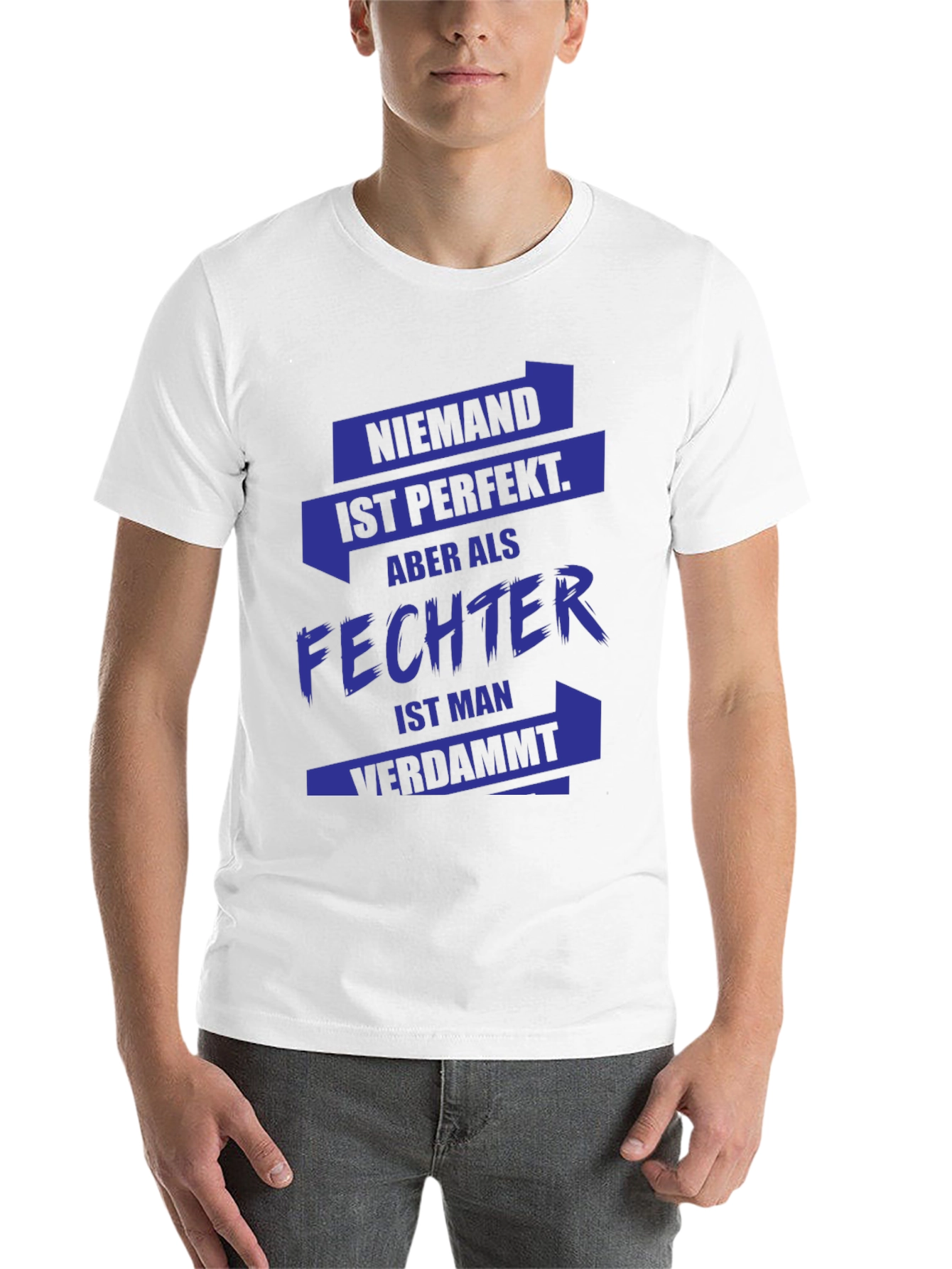 Black Funny Fencer T-Shirt - German Text view 14