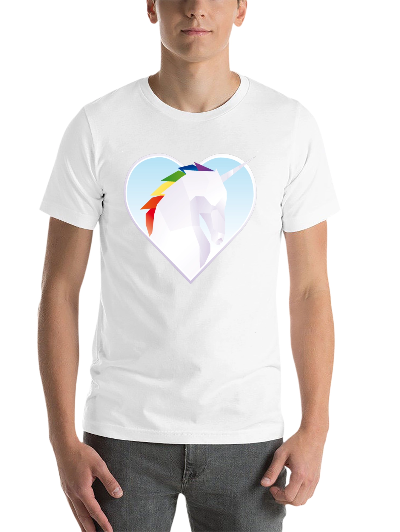 Unicorn Heart Graphic Tee - Modern Geometric Design - 14