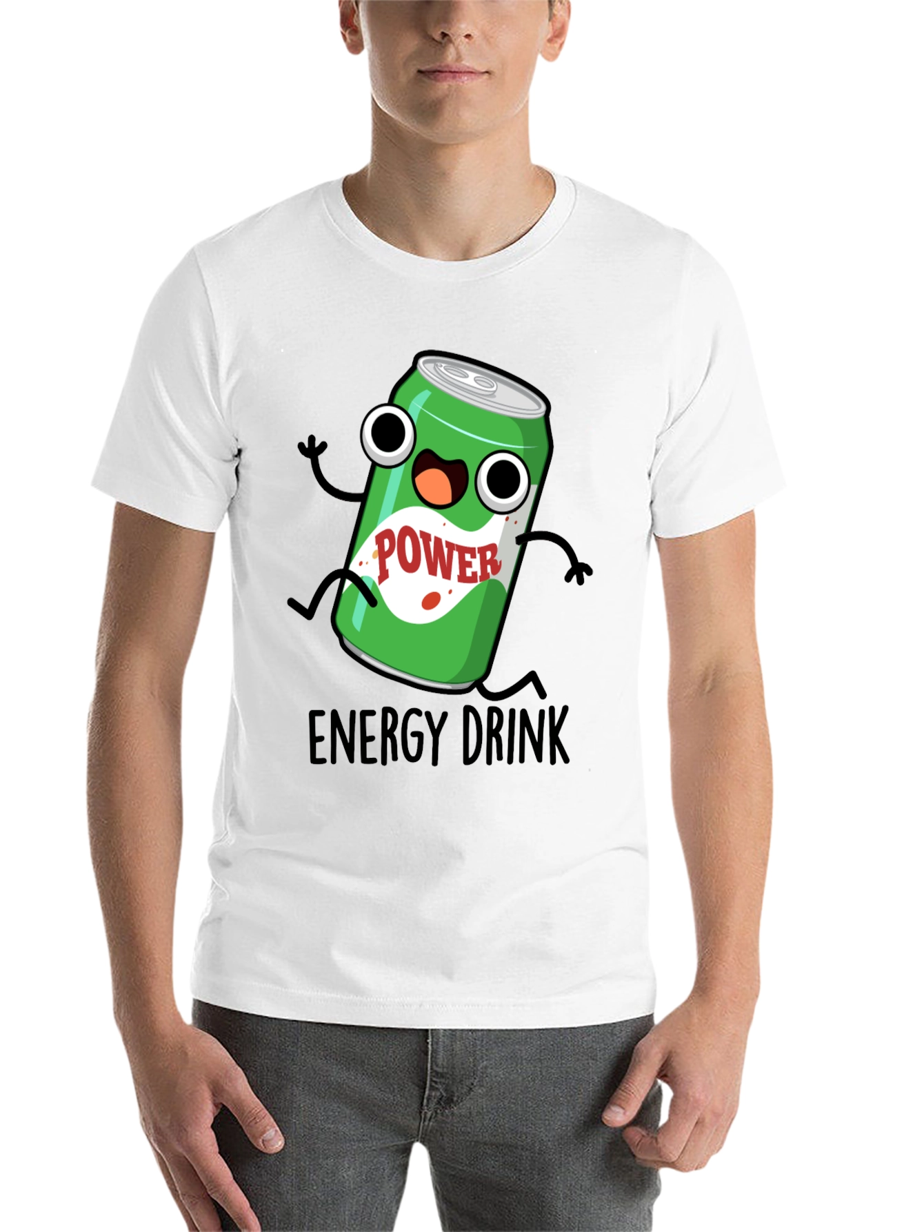 Black Cartoon Energy Drink T-Shirt - Black view 14