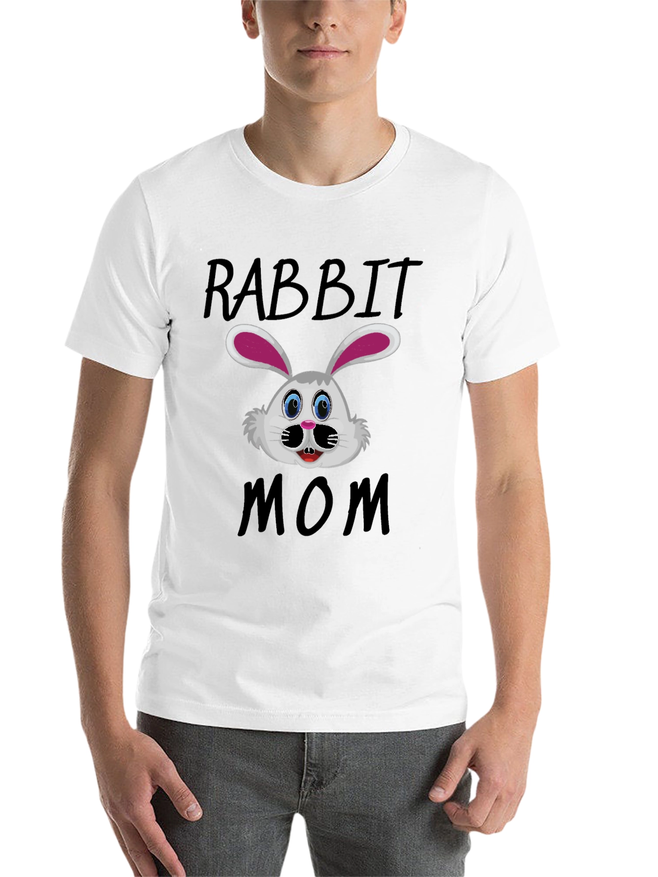 Black Rabbit Mom Graphic T-Shirt - Cute Bunny Design view 14