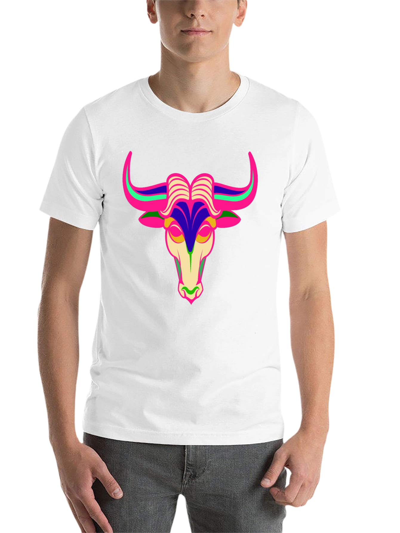 Black Bold Bull Graphic Tee - Black Cotton T-Shirt view 14