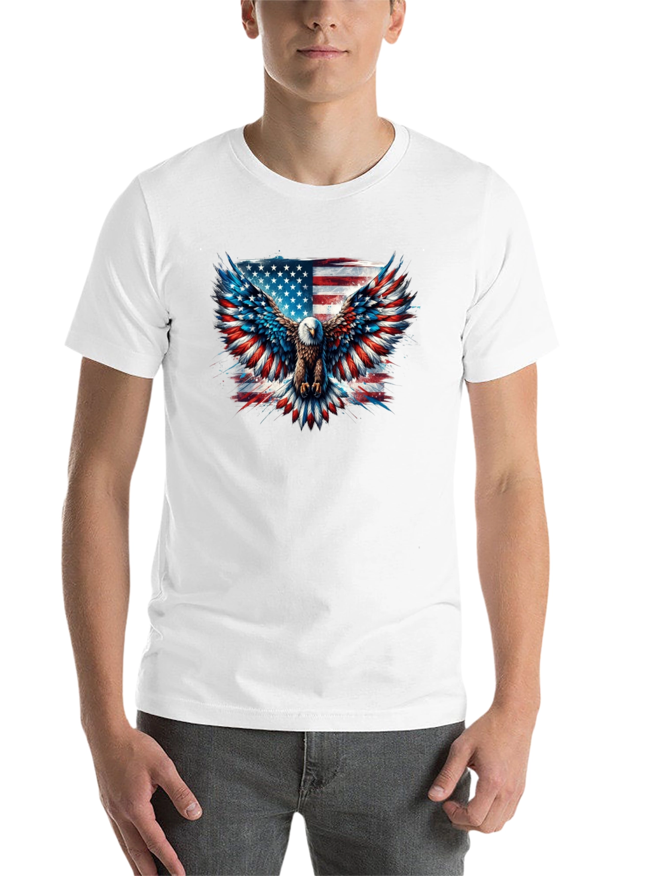 Black Patriotic Eagle American Flag Graphic Tee view 14
